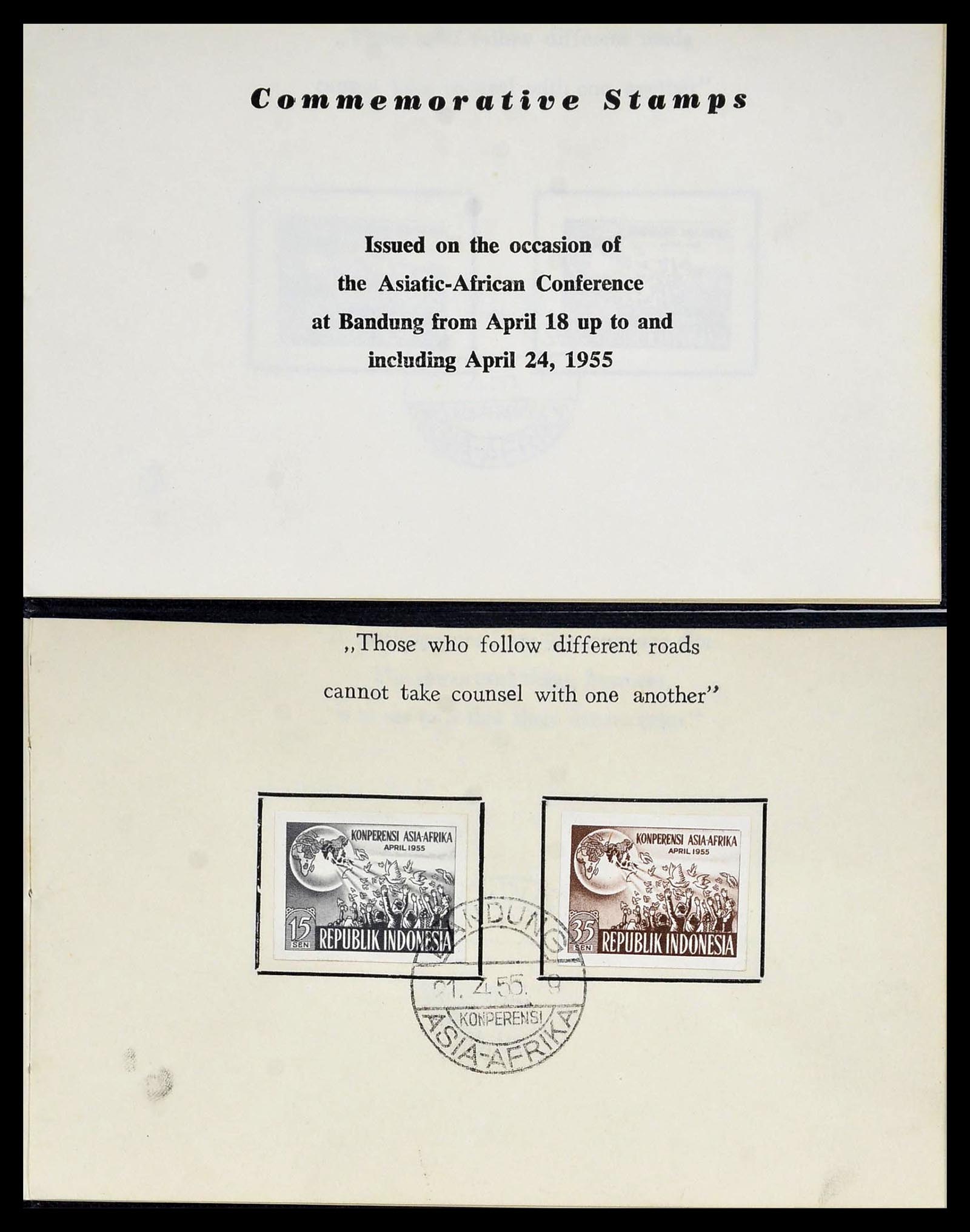 34418 002 - Postzegelverzameling 34418 Indonesië 1955.