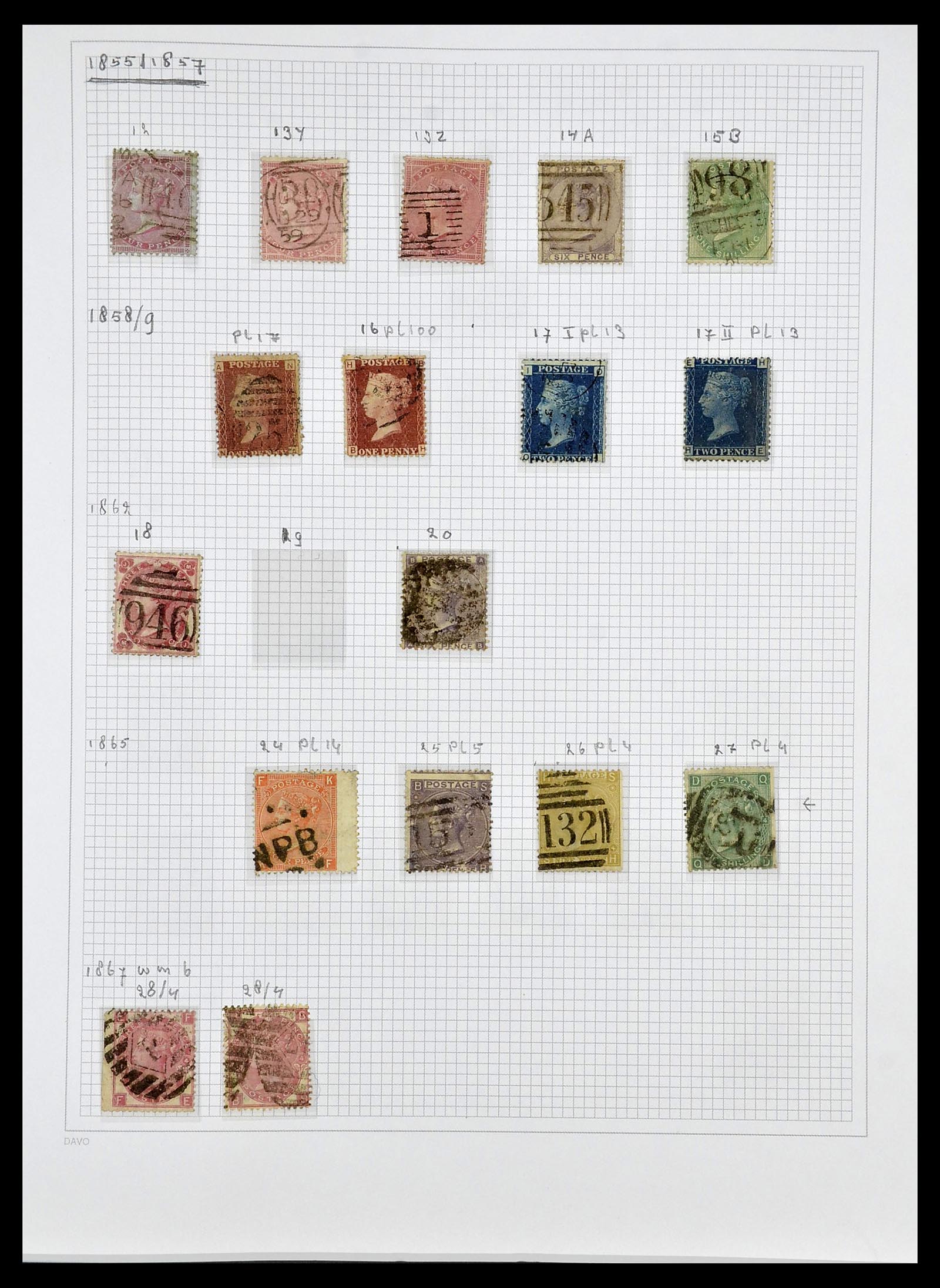 34419 002 - Postzegelverzameling 34419 Engeland 1841-1985.