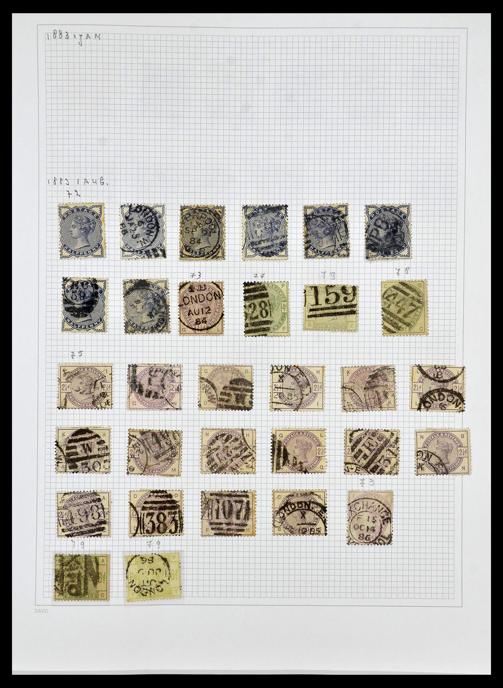 34419 010 - Postzegelverzameling 34419 Engeland 1841-1985.