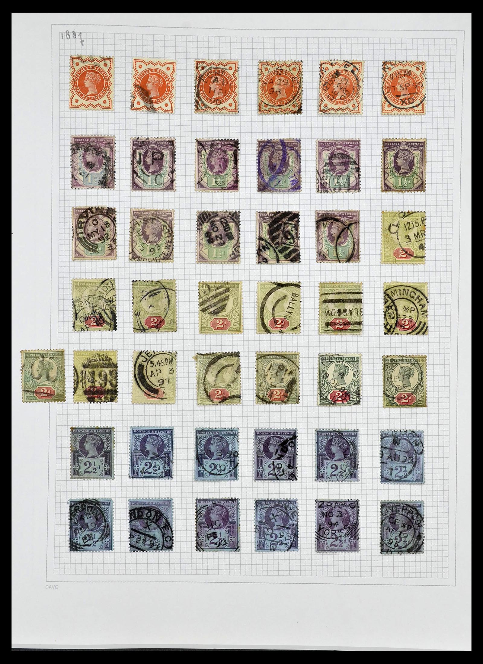 34419 012 - Postzegelverzameling 34419 Engeland 1841-1985.