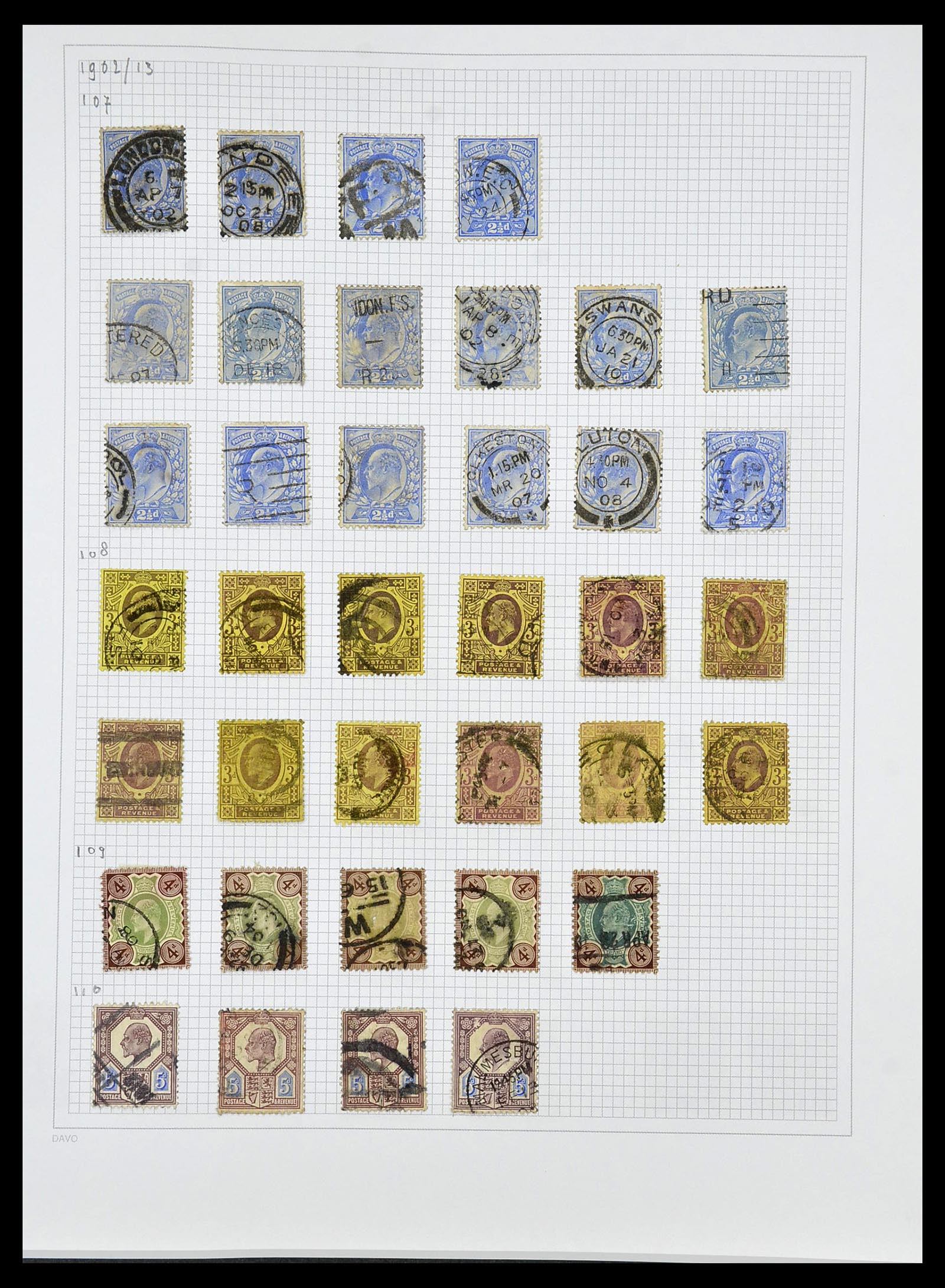 34419 020 - Postzegelverzameling 34419 Engeland 1841-1985.