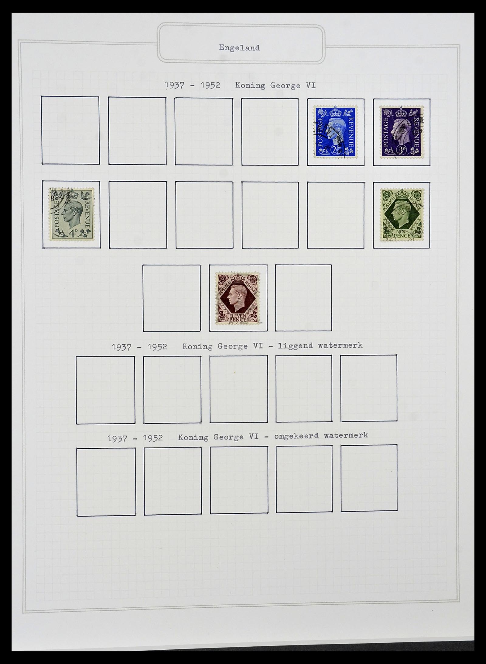 34422 001 - Postzegelverzameling 34422 Engeland 1937-1995.