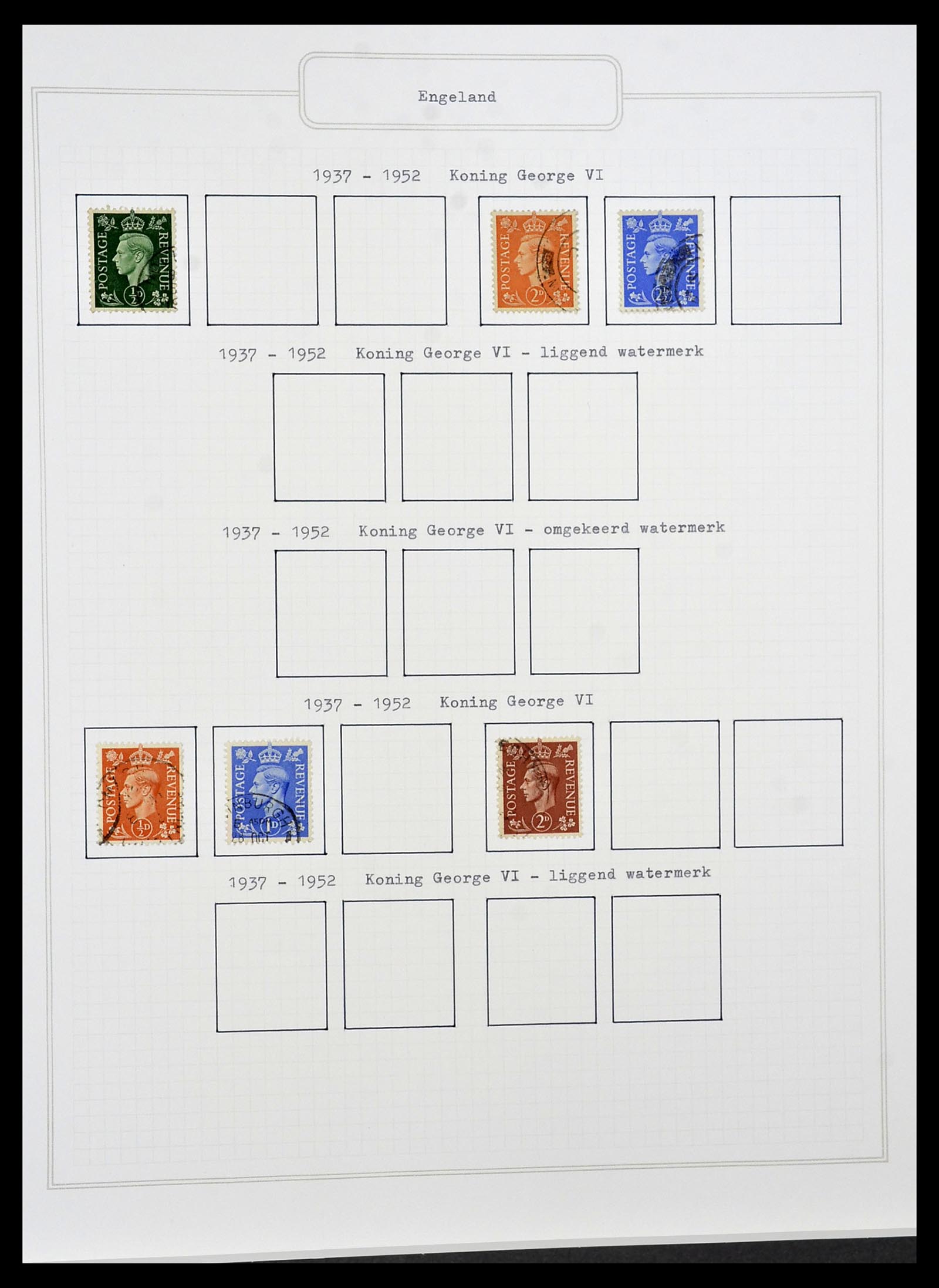 34422 002 - Postzegelverzameling 34422 Engeland 1937-1995.