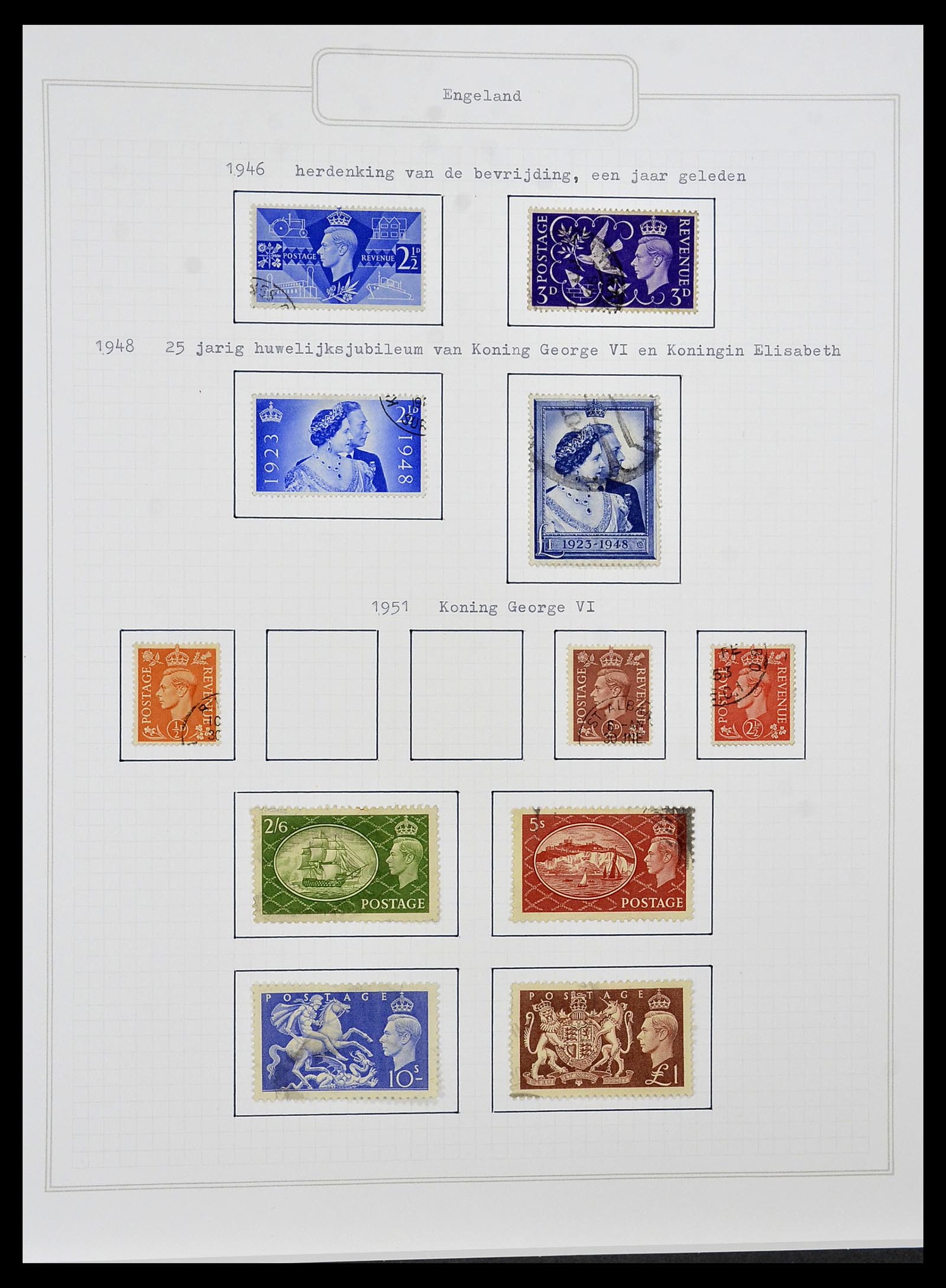 34422 005 - Postzegelverzameling 34422 Engeland 1937-1995.