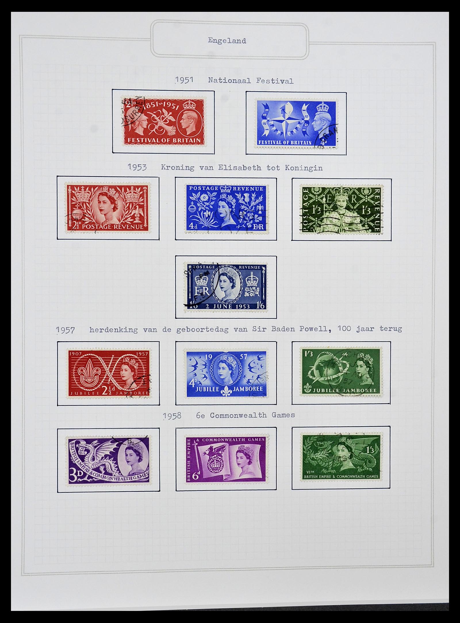 34422 007 - Postzegelverzameling 34422 Engeland 1937-1995.