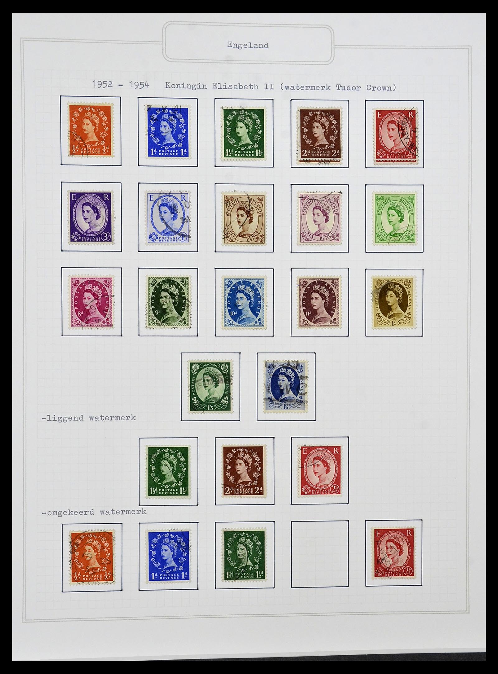 34422 008 - Postzegelverzameling 34422 Engeland 1937-1995.