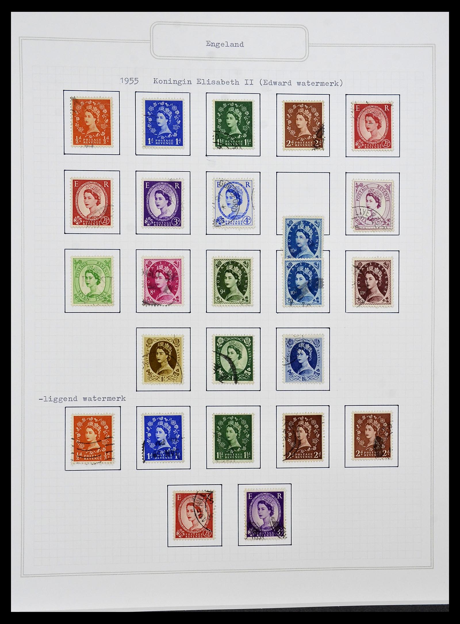 34422 009 - Postzegelverzameling 34422 Engeland 1937-1995.