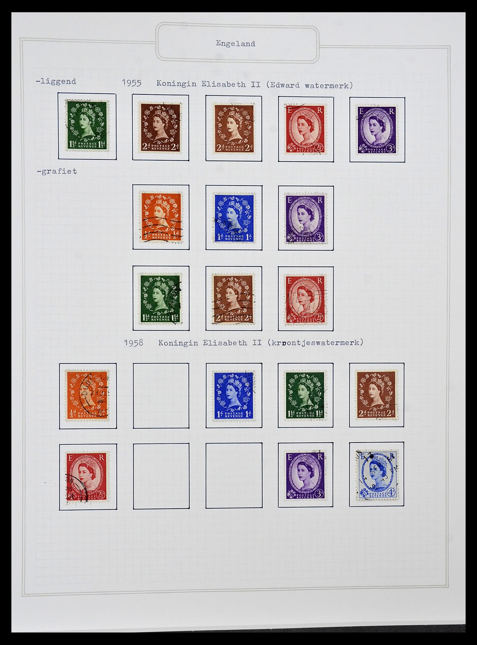 34422 010 - Postzegelverzameling 34422 Engeland 1937-1995.