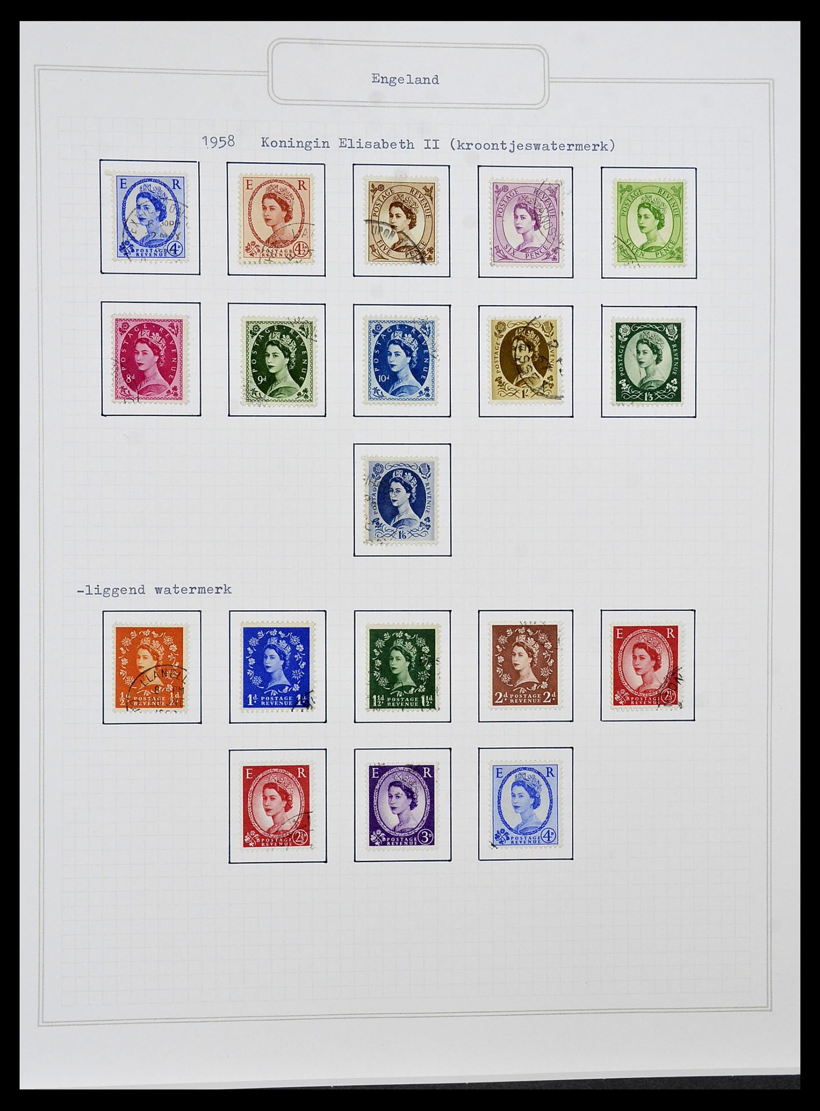 34422 011 - Postzegelverzameling 34422 Engeland 1937-1995.
