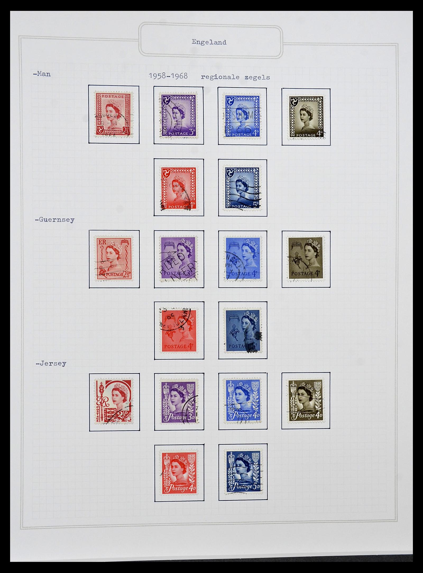 34422 016 - Postzegelverzameling 34422 Engeland 1937-1995.
