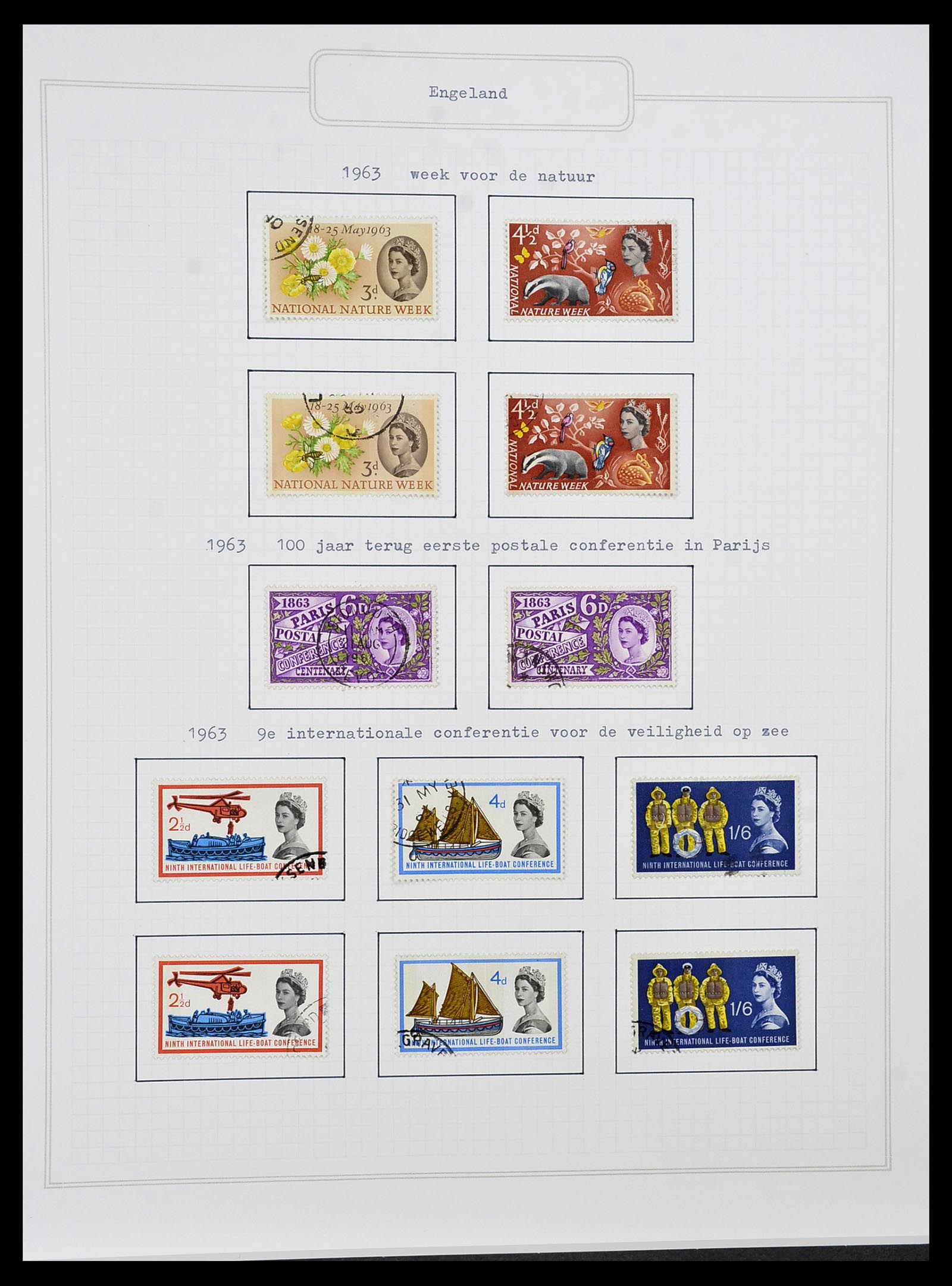 34422 021 - Postzegelverzameling 34422 Engeland 1937-1995.