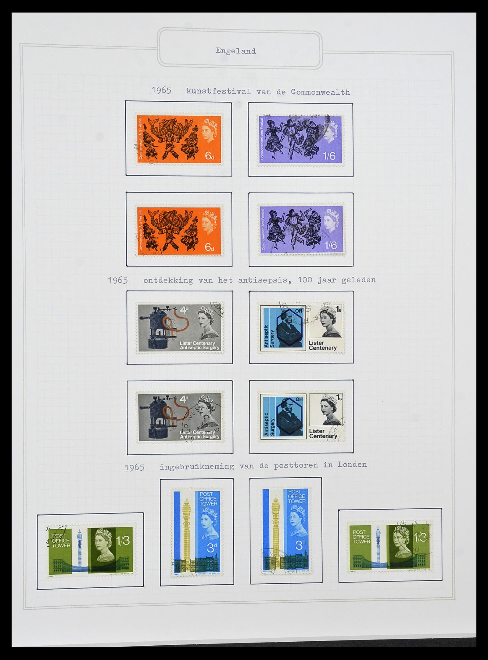 34422 028 - Postzegelverzameling 34422 Engeland 1937-1995.