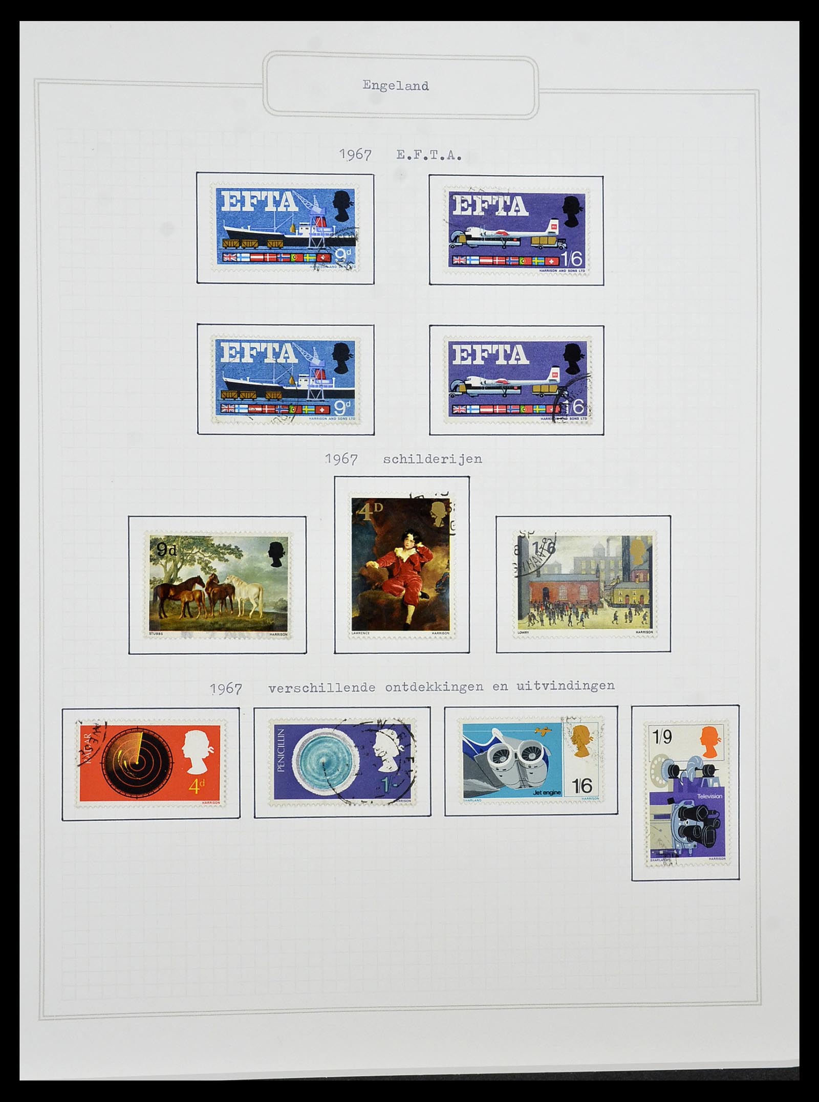 34422 036 - Postzegelverzameling 34422 Engeland 1937-1995.
