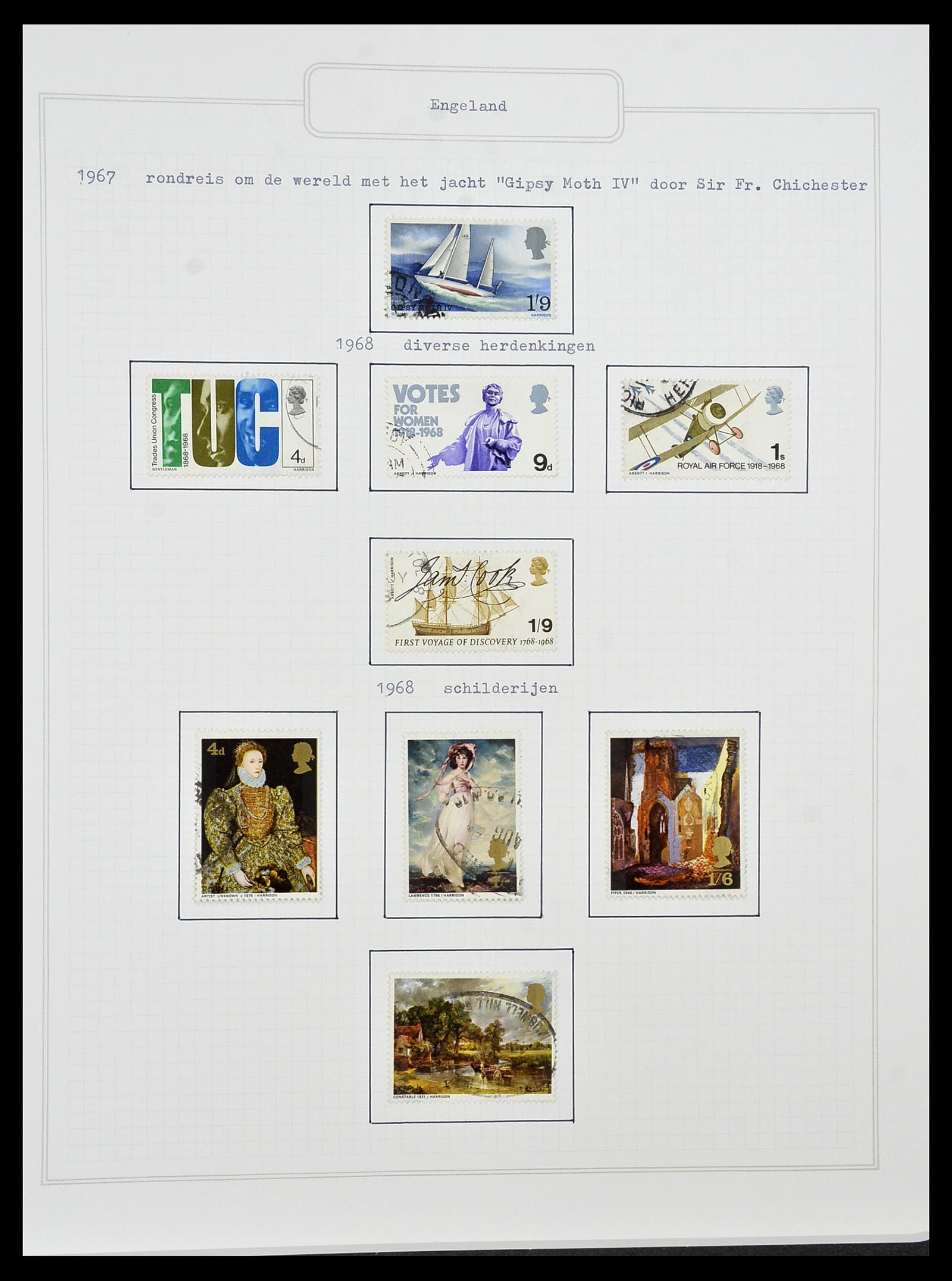 34422 041 - Postzegelverzameling 34422 Engeland 1937-1995.