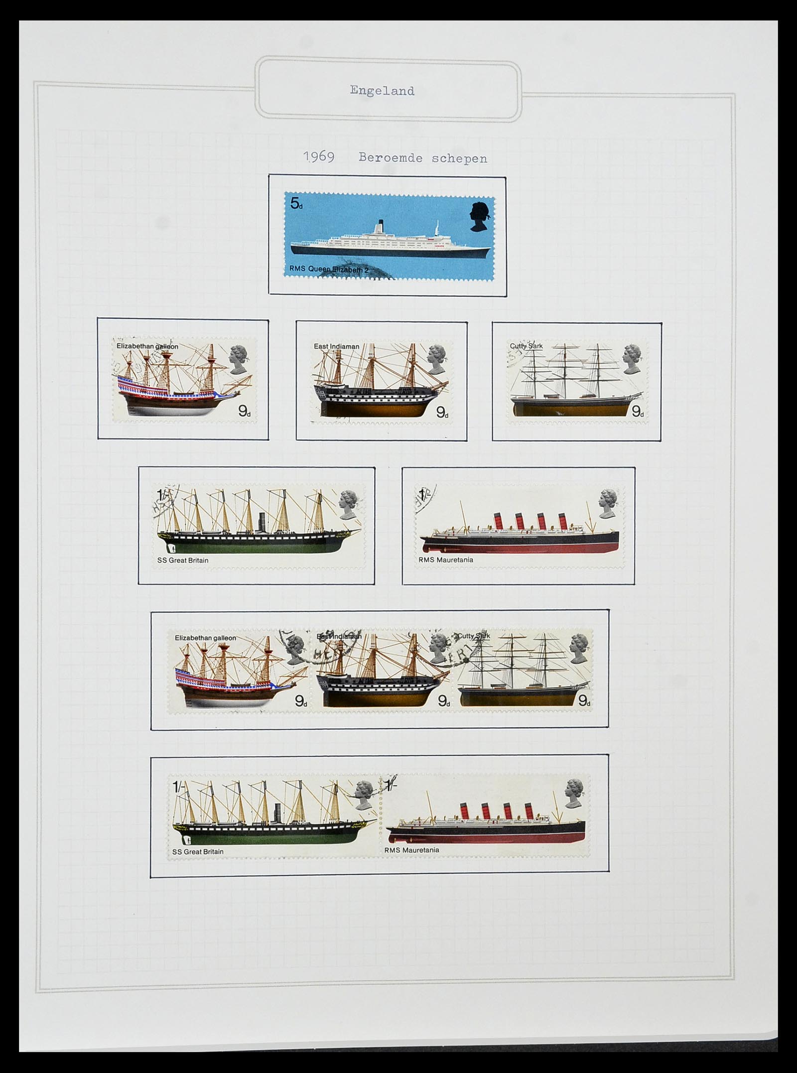 34422 044 - Postzegelverzameling 34422 Engeland 1937-1995.