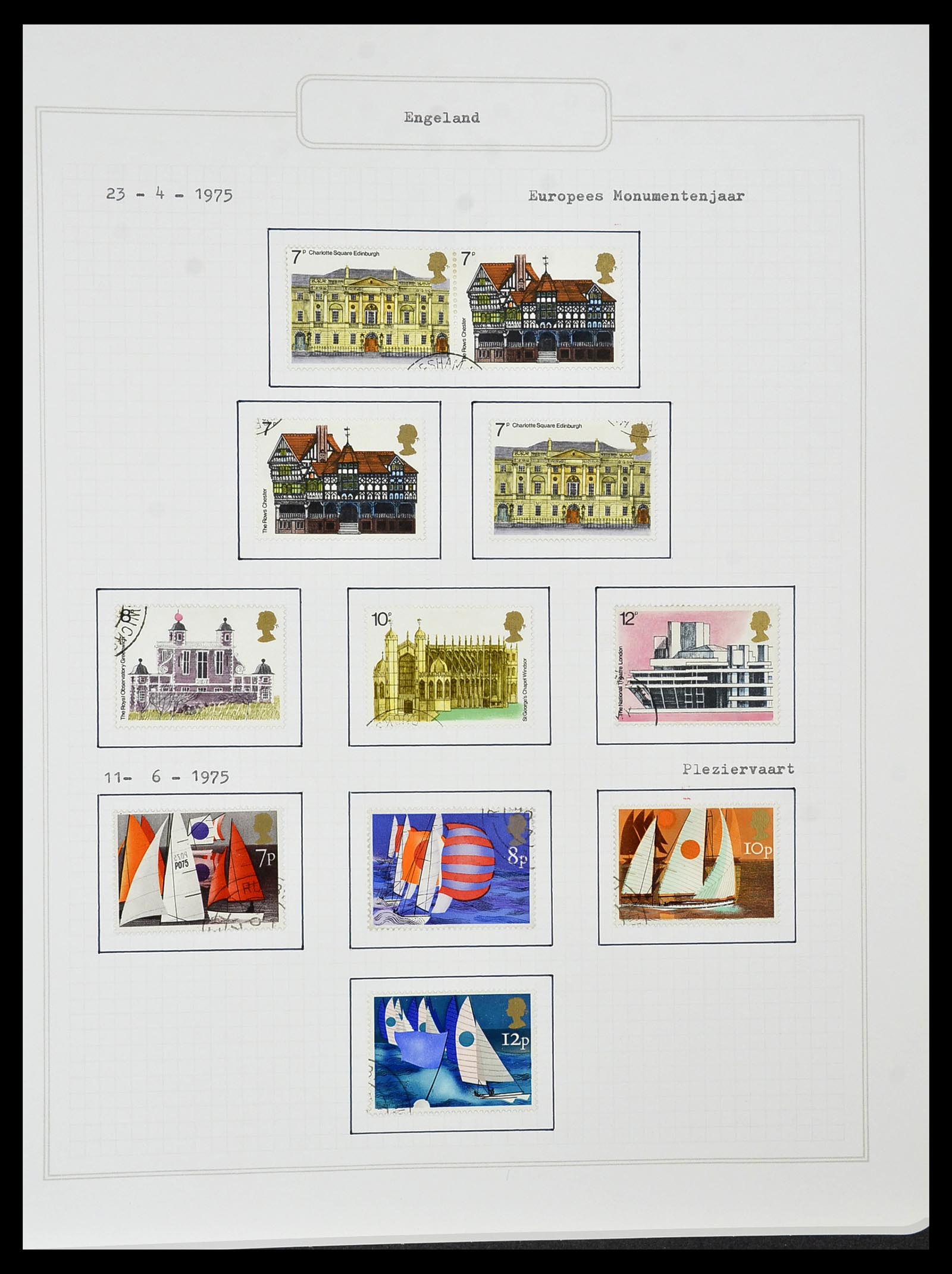 34422 060 - Postzegelverzameling 34422 Engeland 1937-1995.