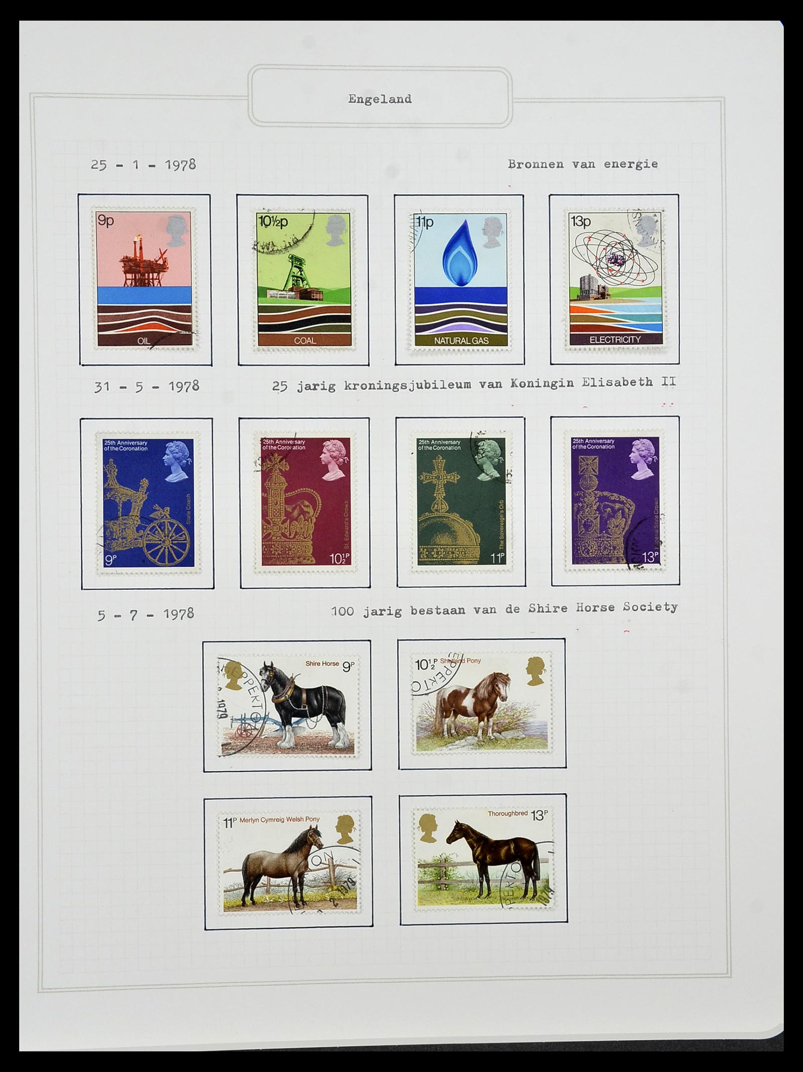 34422 069 - Postzegelverzameling 34422 Engeland 1937-1995.