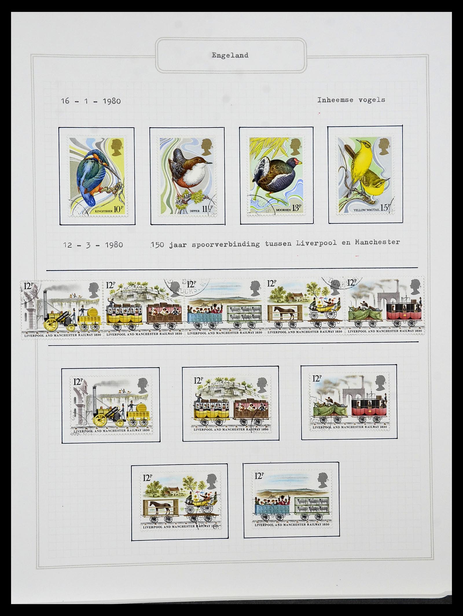 34422 079 - Postzegelverzameling 34422 Engeland 1937-1995.