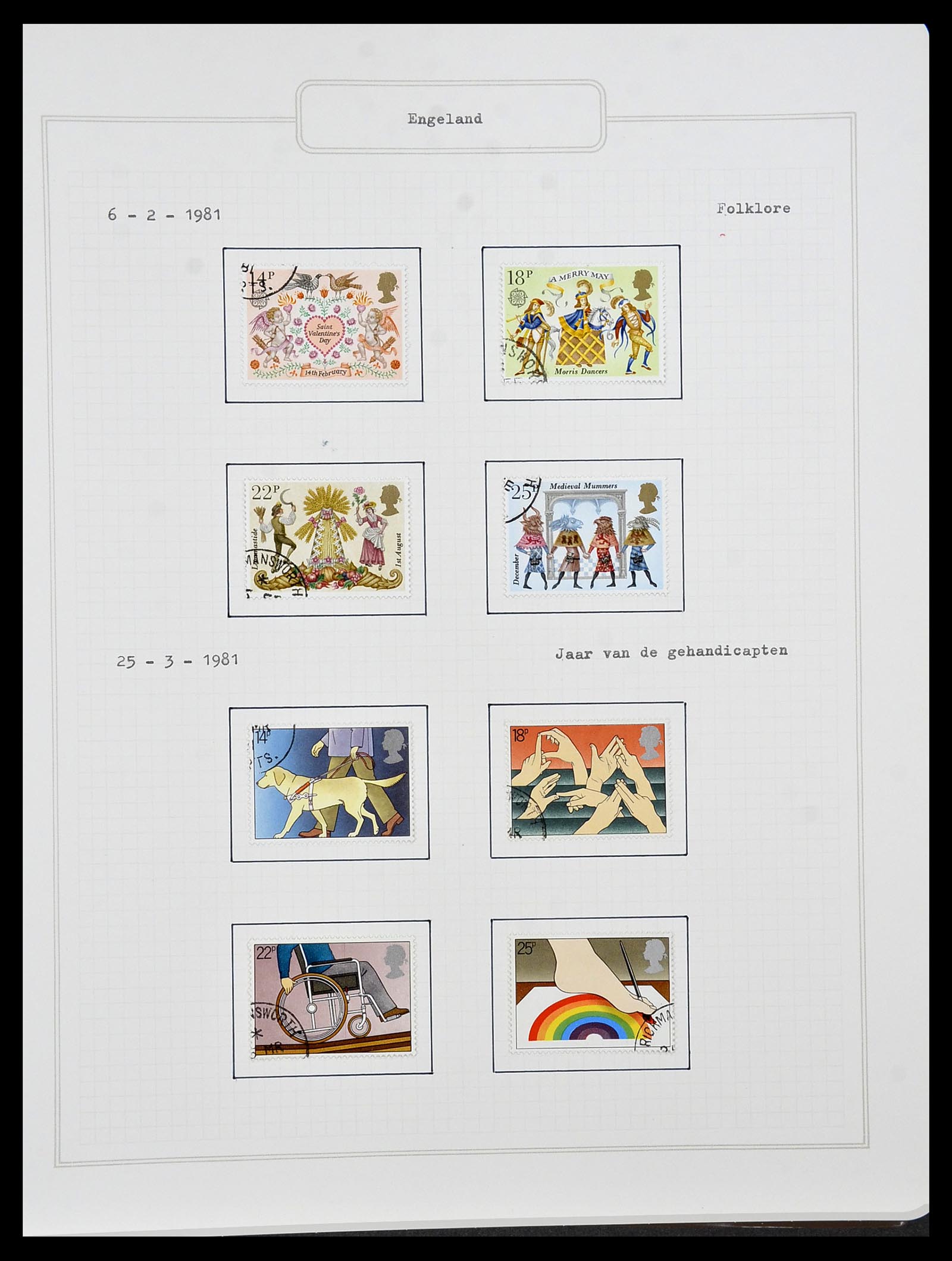34422 087 - Postzegelverzameling 34422 Engeland 1937-1995.