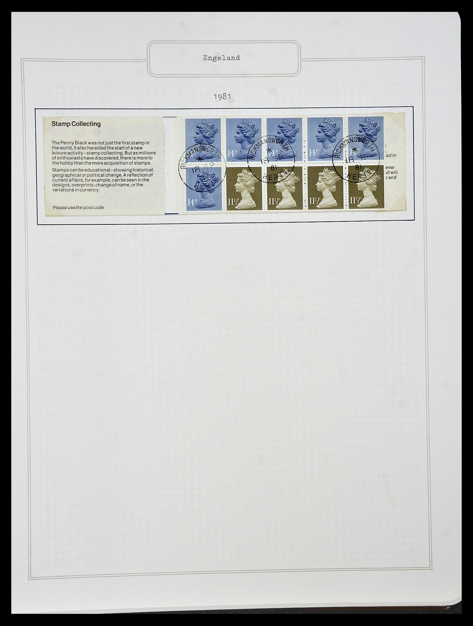 34422 091 - Postzegelverzameling 34422 Engeland 1937-1995.