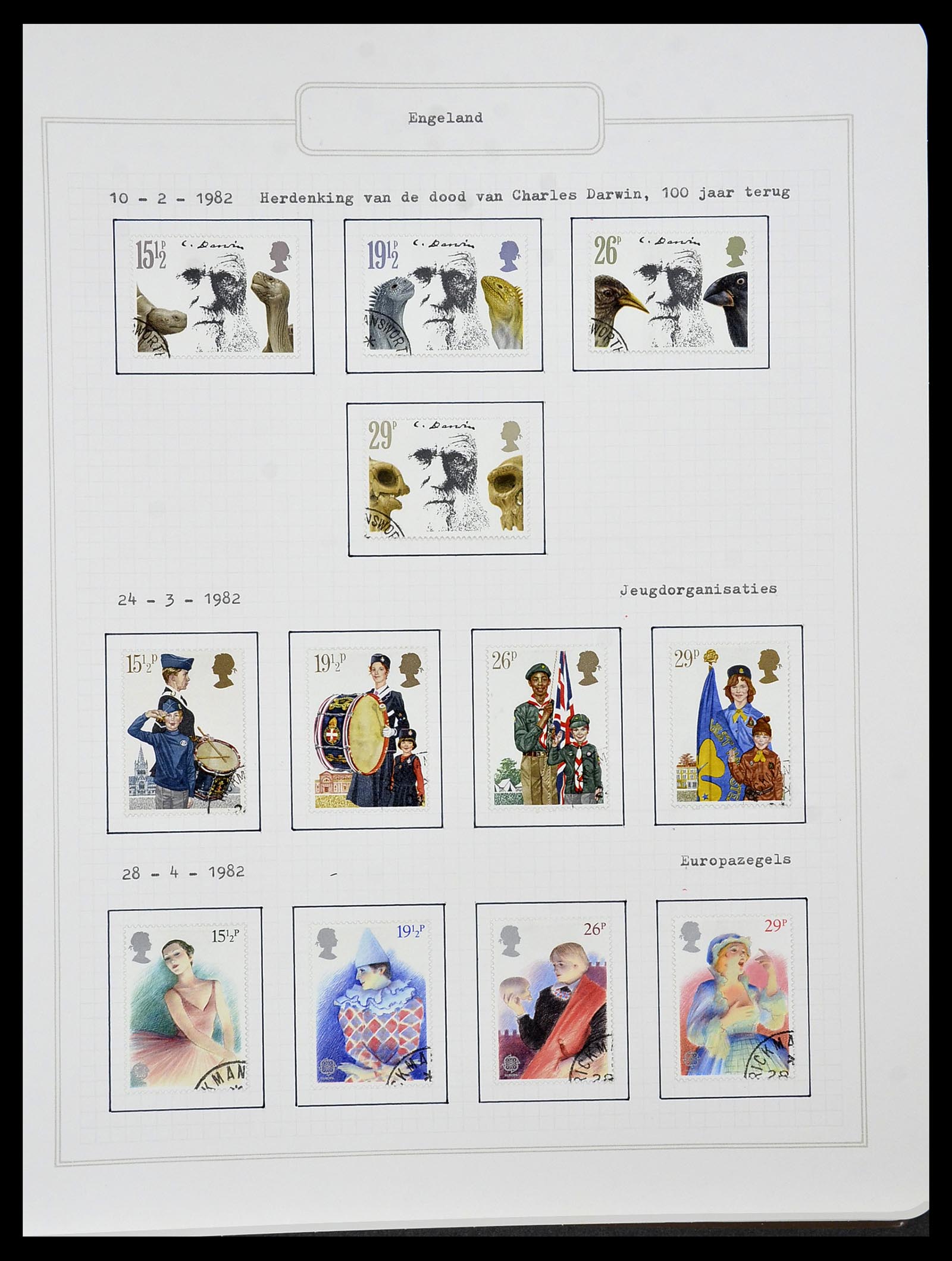 34422 092 - Postzegelverzameling 34422 Engeland 1937-1995.