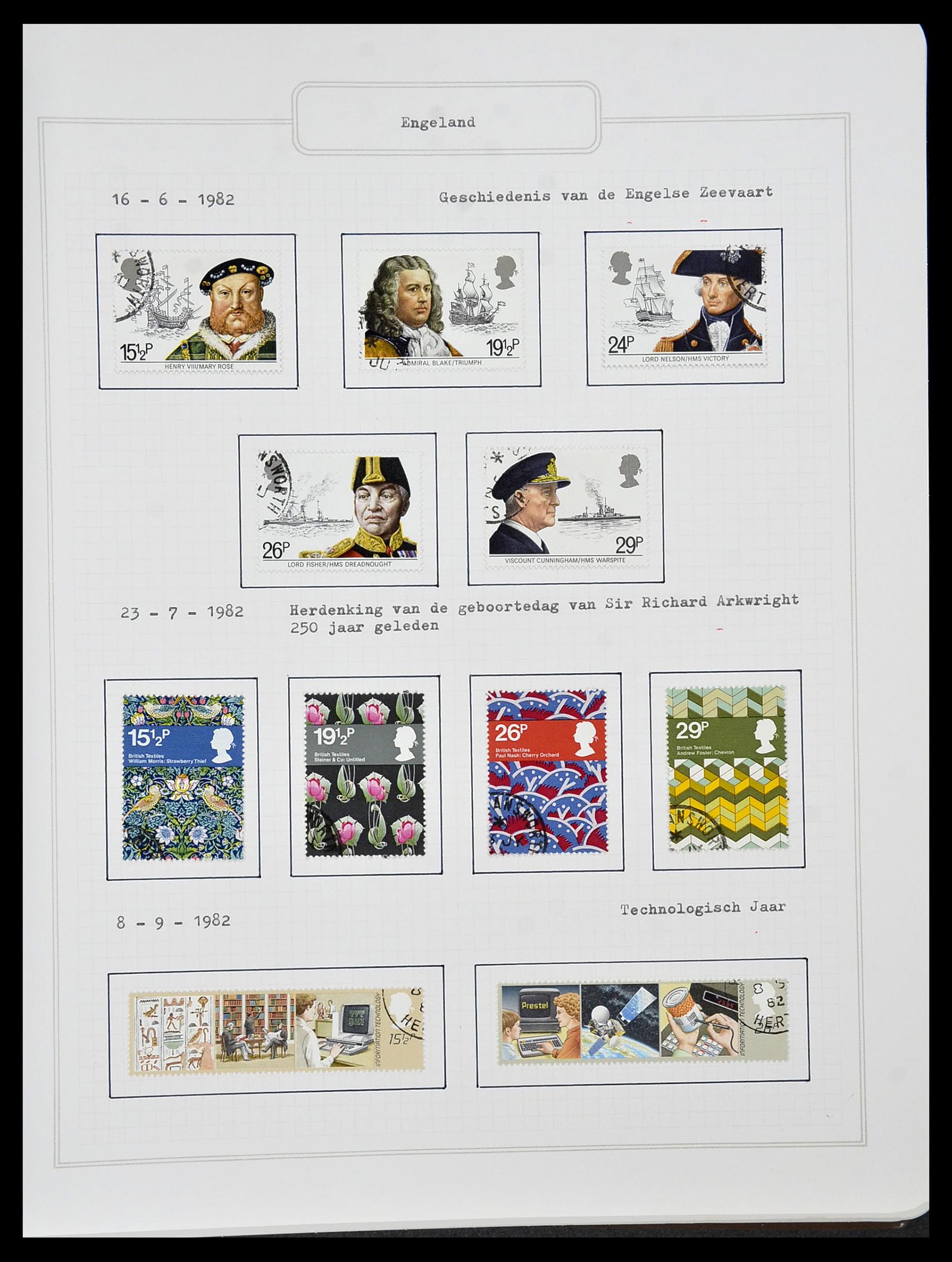 34422 093 - Postzegelverzameling 34422 Engeland 1937-1995.