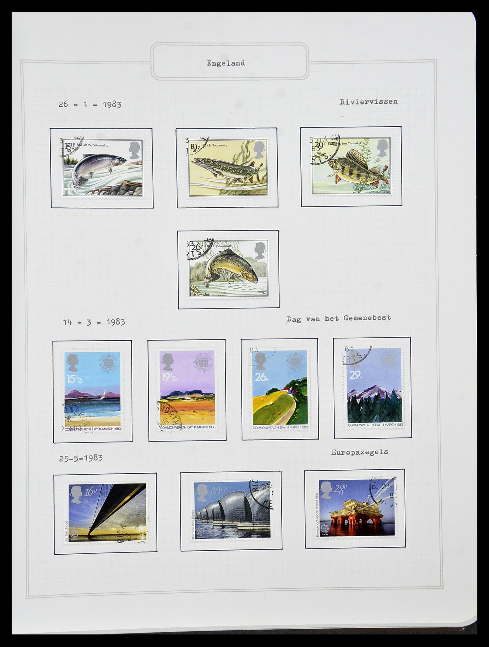 34422 096 - Postzegelverzameling 34422 Engeland 1937-1995.