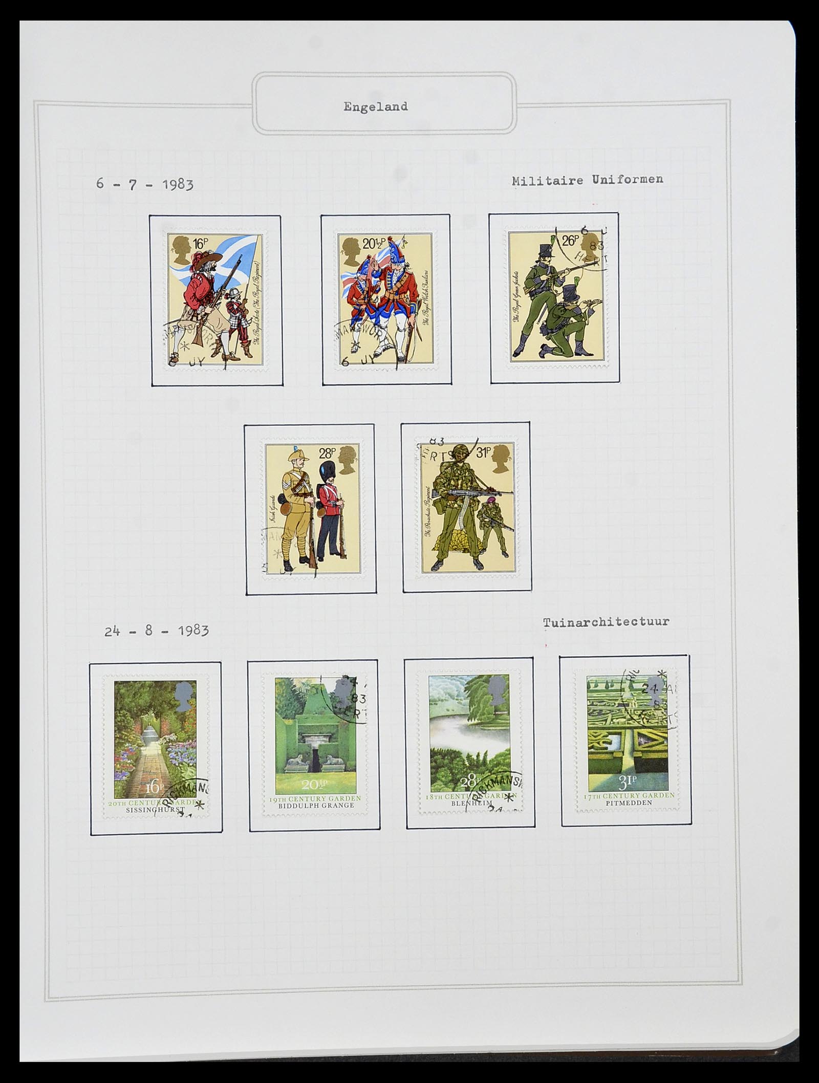 34422 097 - Postzegelverzameling 34422 Engeland 1937-1995.