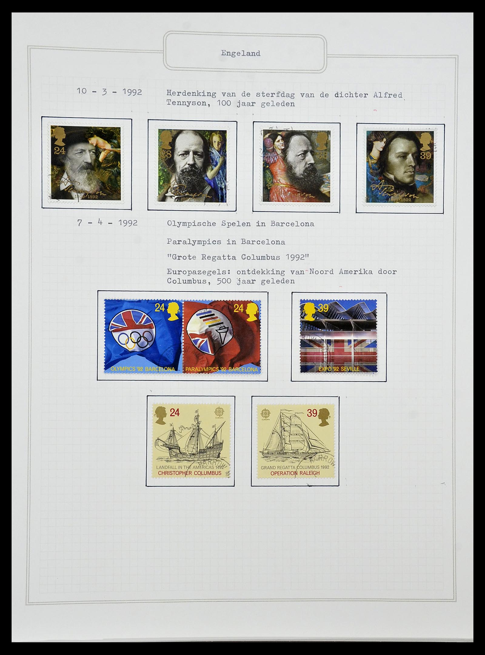34422 170 - Postzegelverzameling 34422 Engeland 1937-1995.
