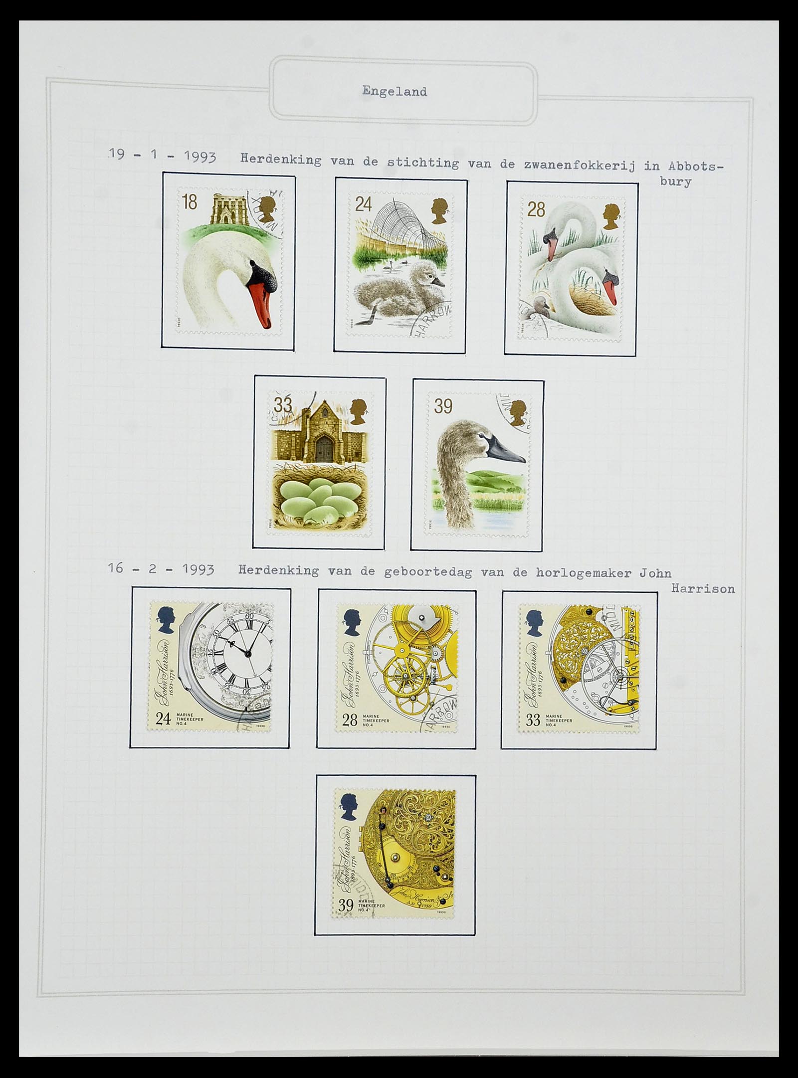 34422 174 - Postzegelverzameling 34422 Engeland 1937-1995.