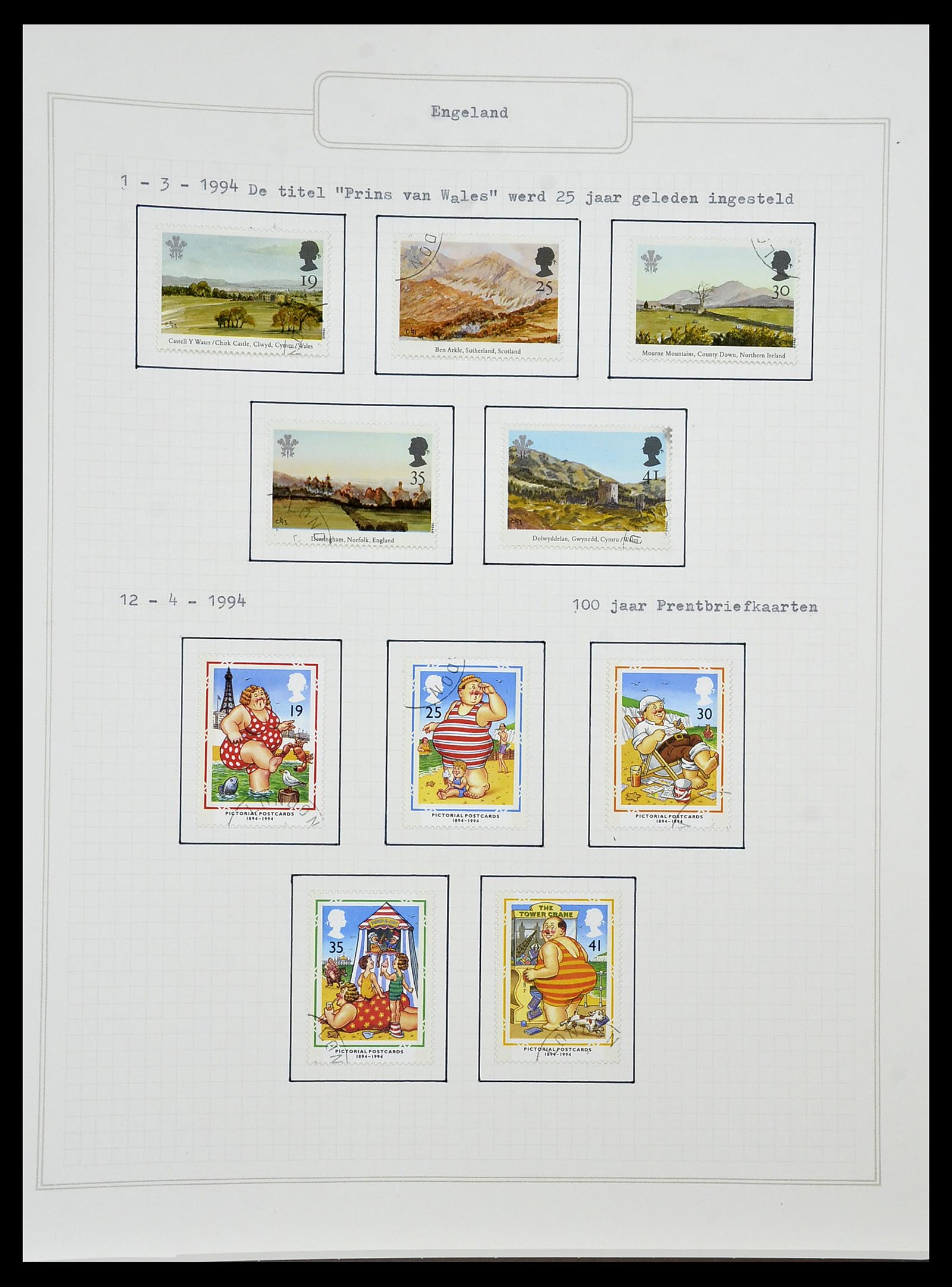 34422 182 - Postzegelverzameling 34422 Engeland 1937-1995.