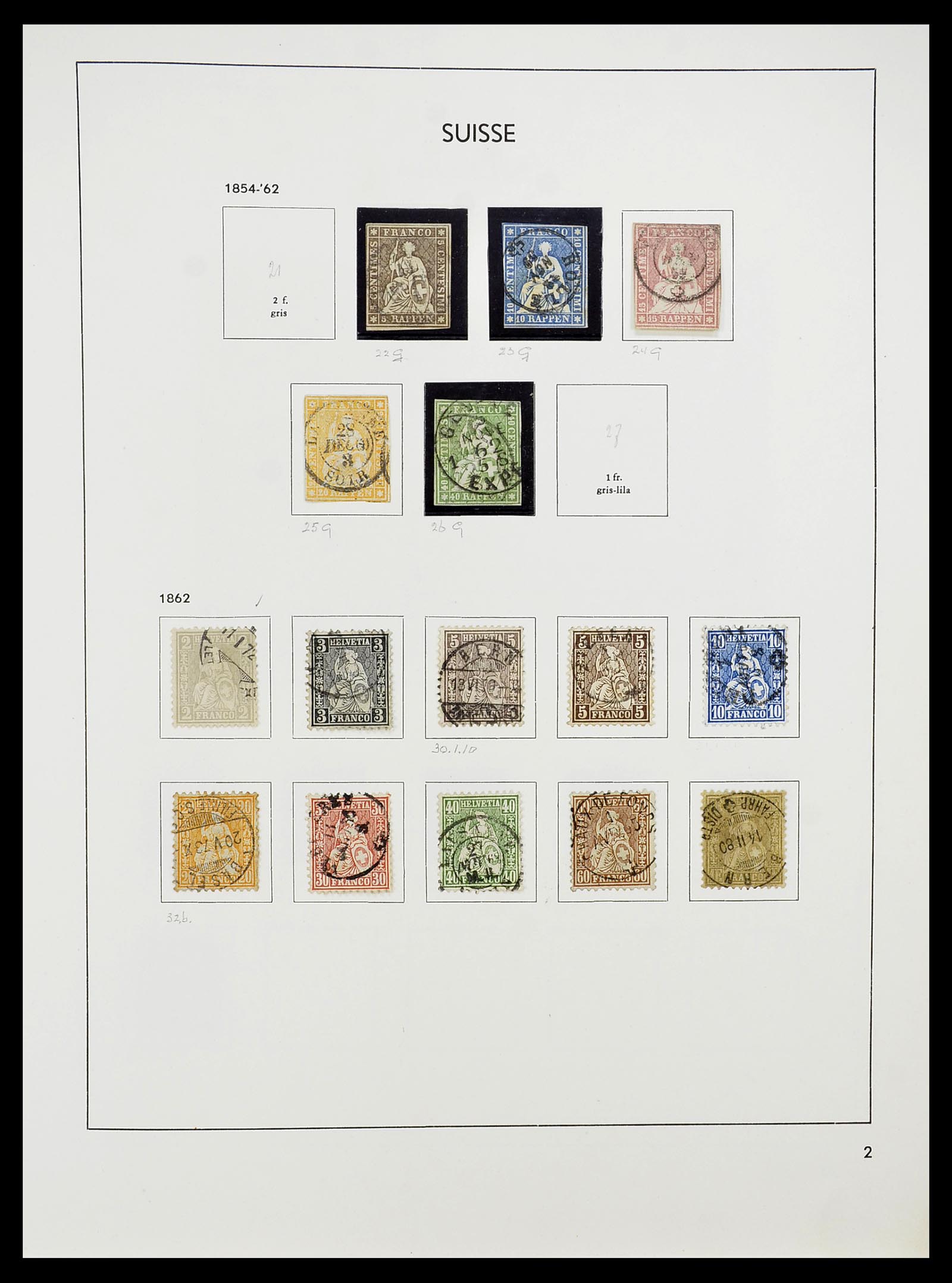 34424 003 - Postzegelverzameling 34424 Zwitserland 1850-2008.