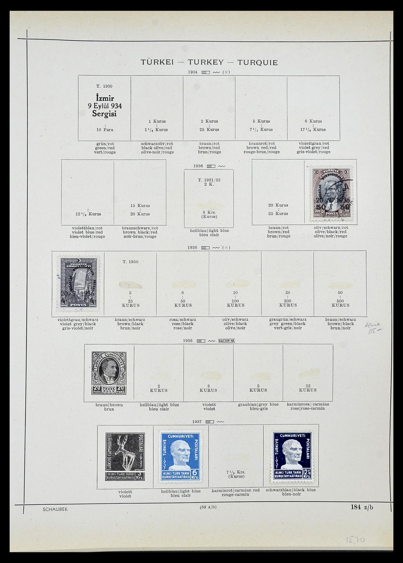 34426 032 - Postzegelverzameling 34426 Turkije 1863-1968.