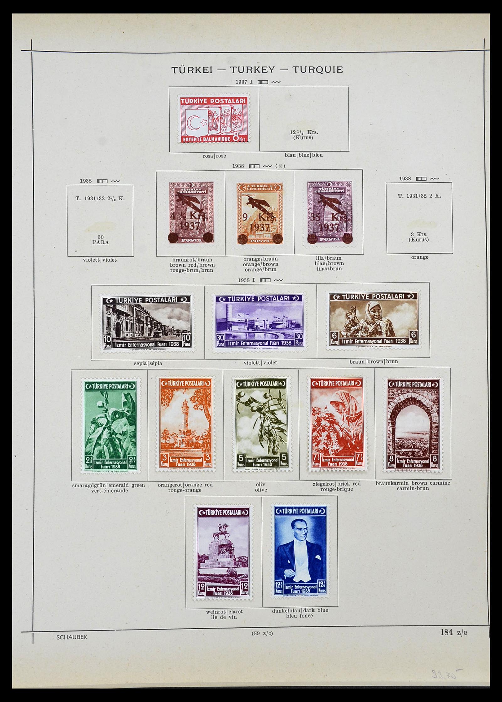 34426 033 - Postzegelverzameling 34426 Turkije 1863-1968.