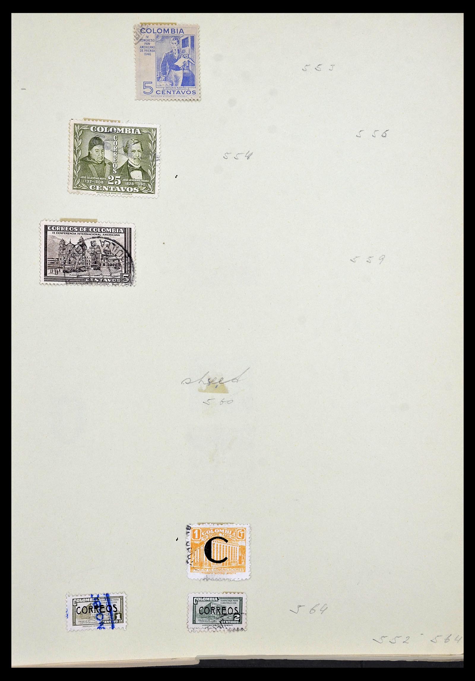34427 012 - Postzegelverzameling 34427 Colombia 1883-1968.