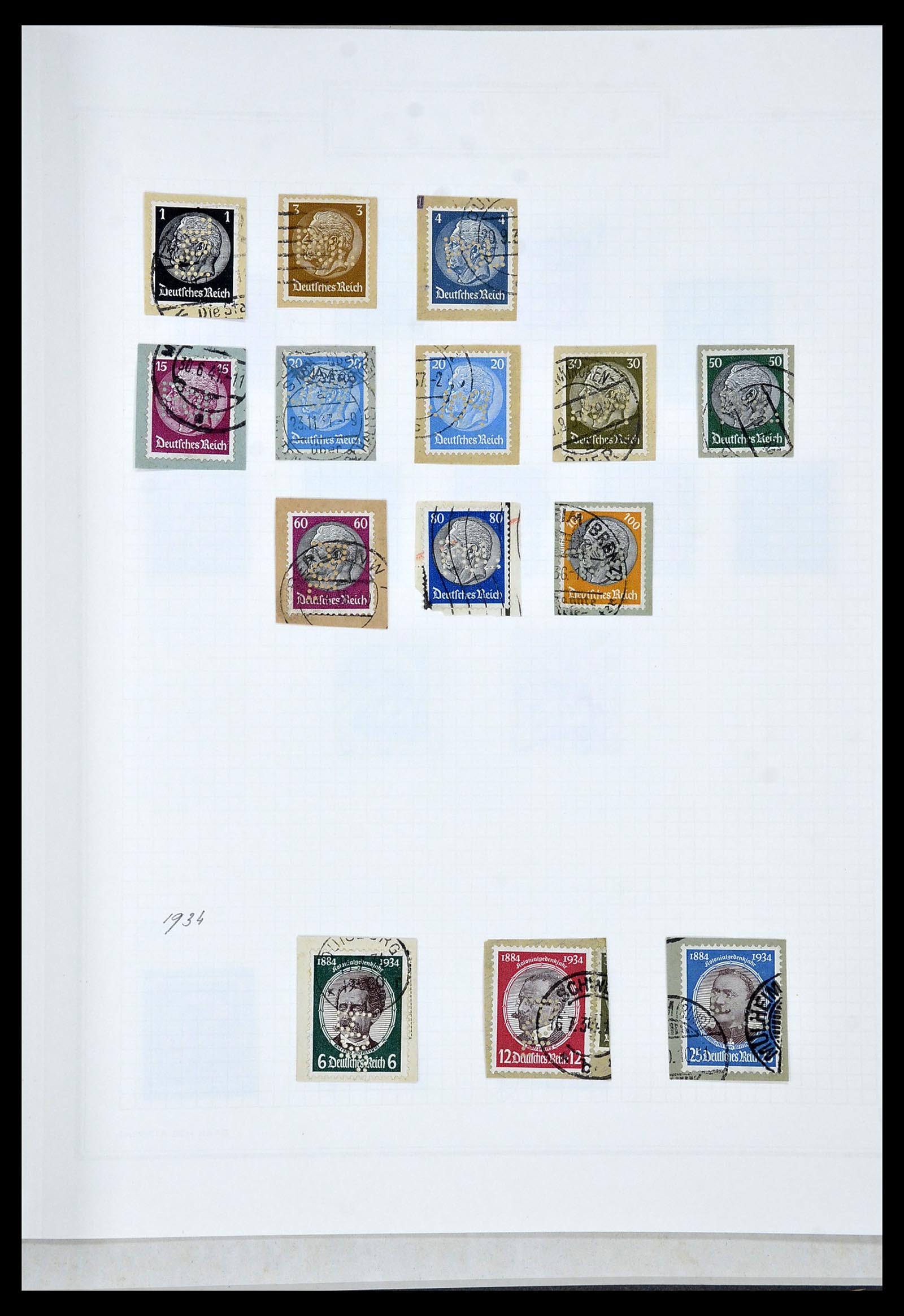 34429 002 - Stamp Collection 34429 German Reich POL perforations 1933-1938.