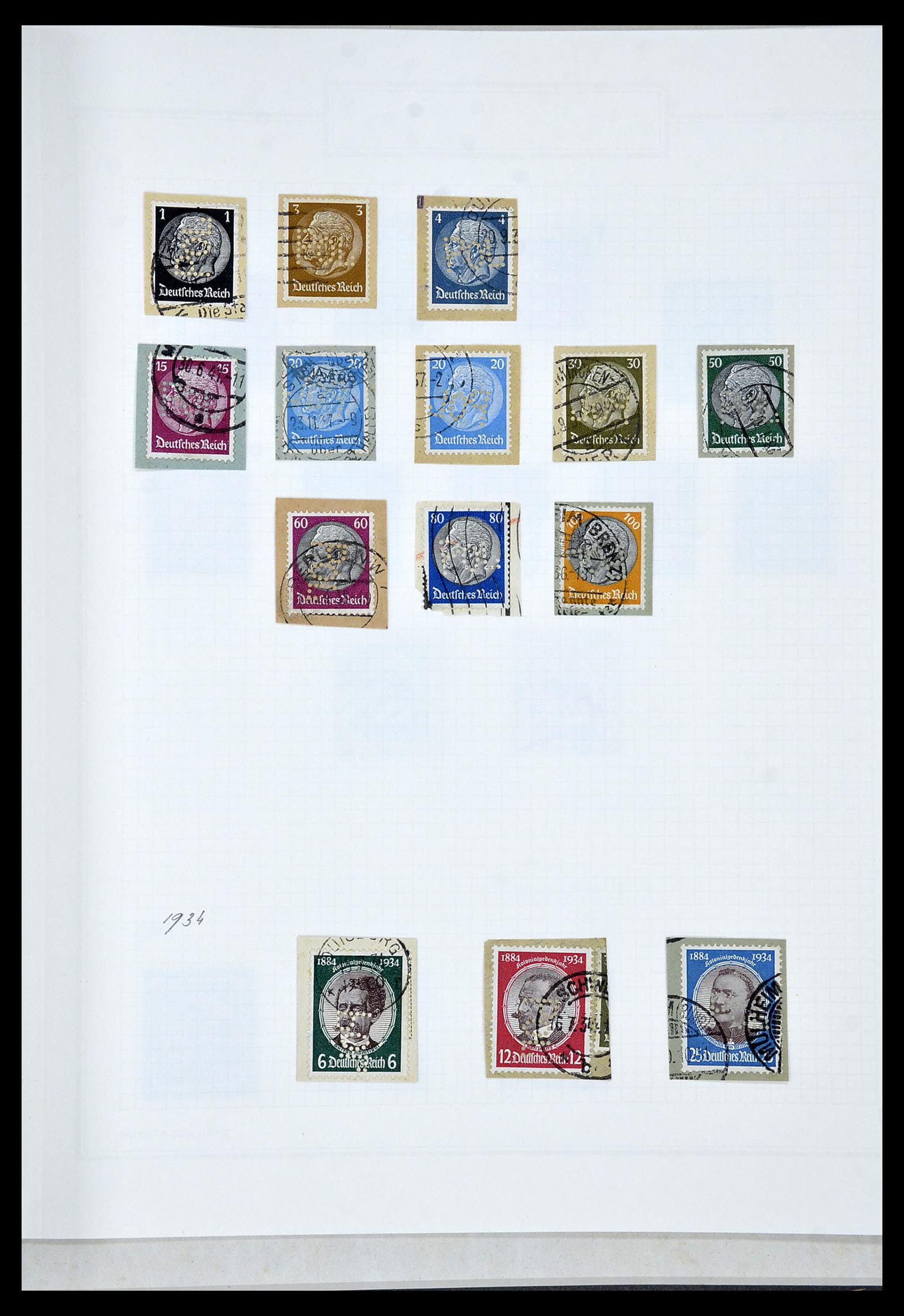 34429 002 - Postzegelverzameling 34429 Duitse Rijk POL perforaties 1933-1938. 34429 002 - Postzegelverzameling 34429 Duitse Rijk POL perforaties 1933-1938.