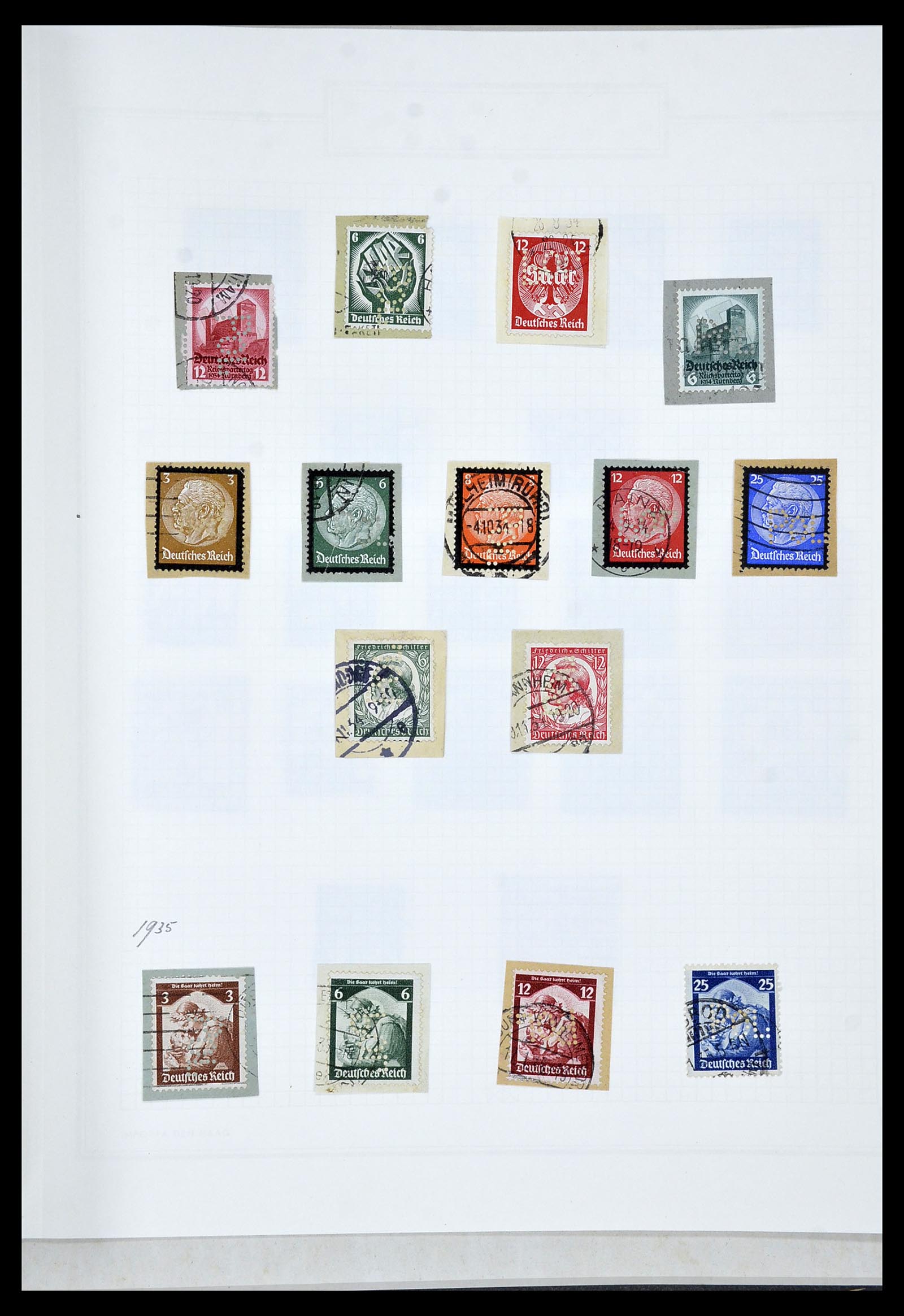 34429 003 - Stamp Collection 34429 German Reich POL perforations 1933-1938.