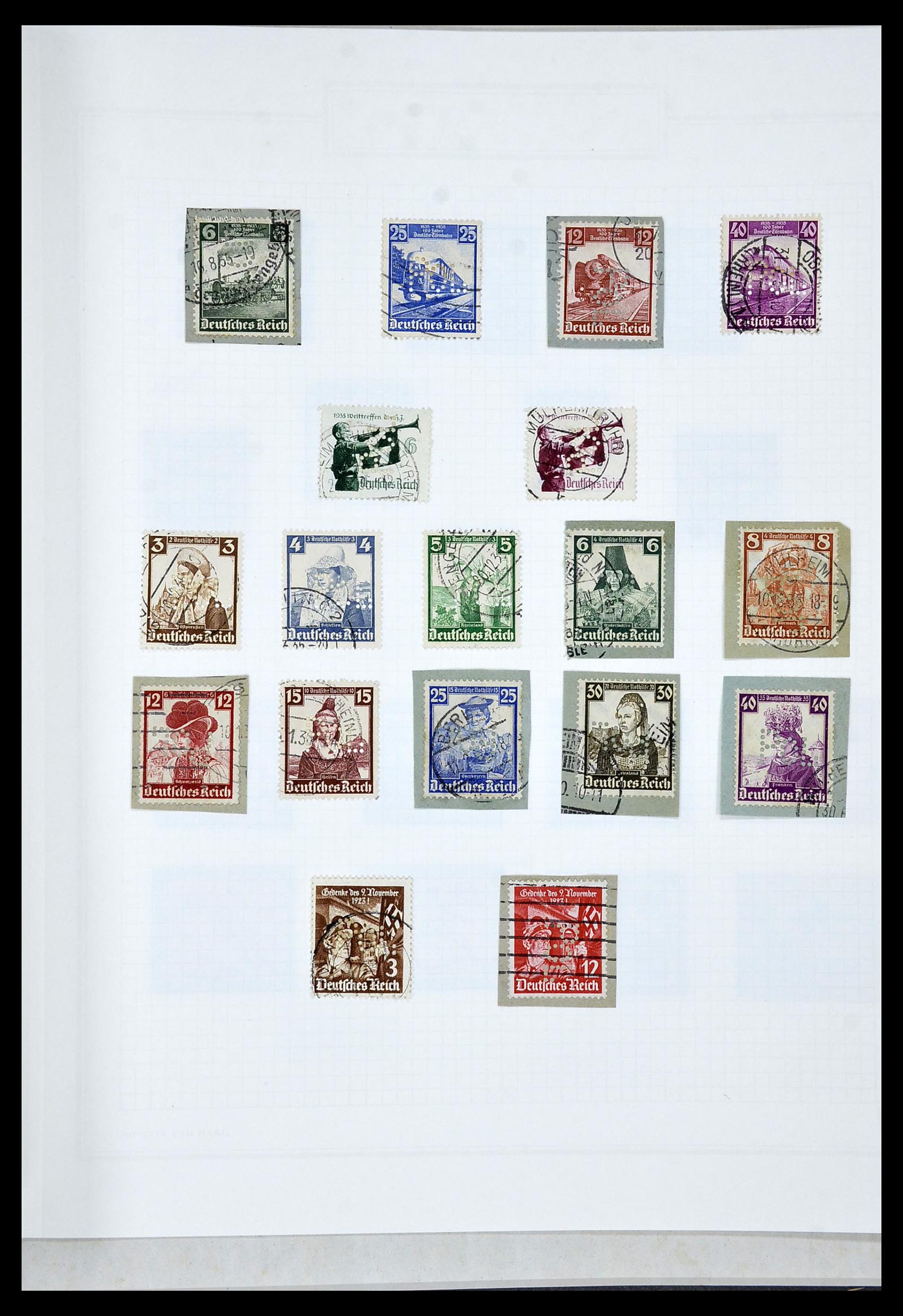 34429 004 - Stamp Collection 34429 German Reich POL perforations 1933-1938.