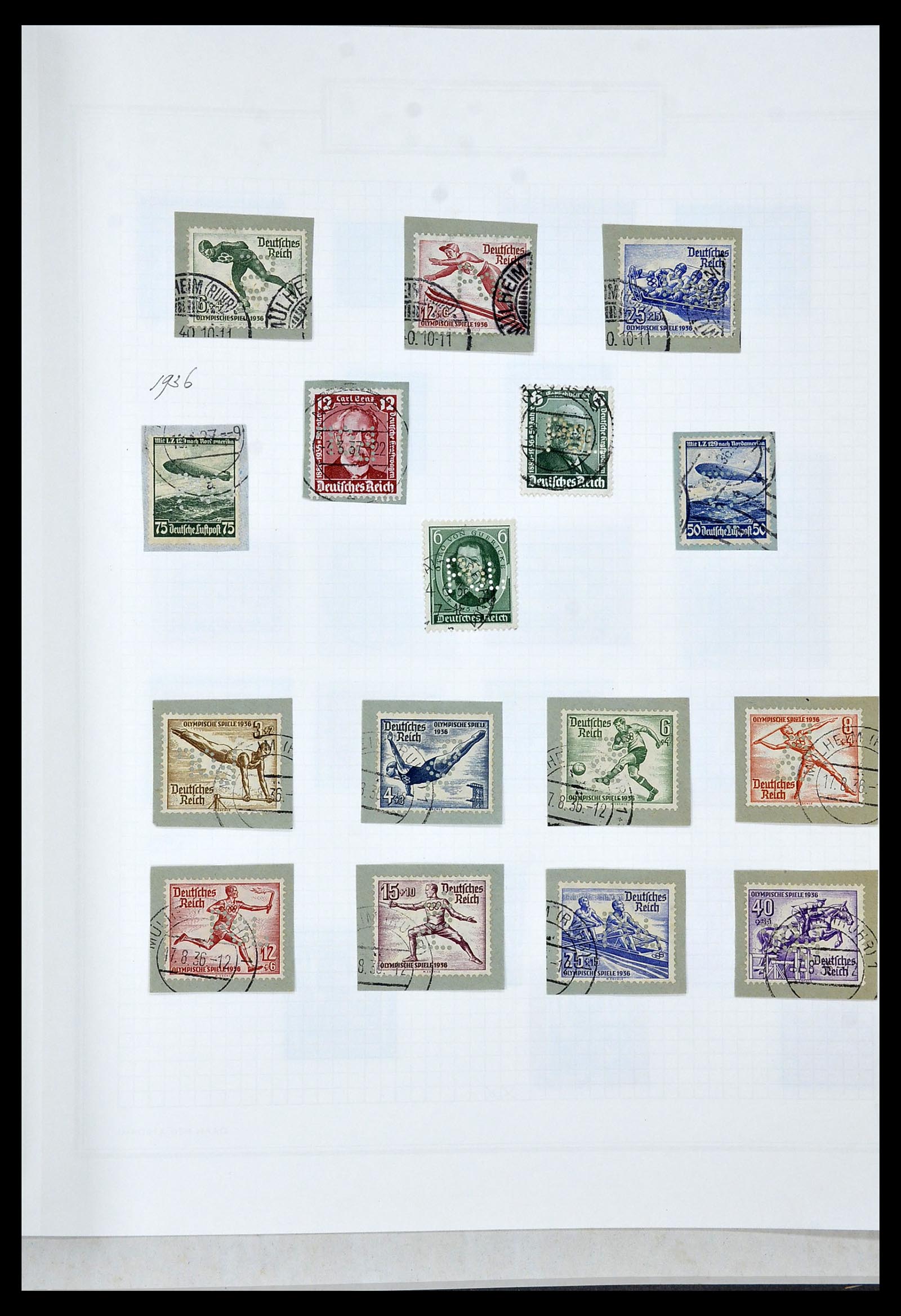 34429 005 - Postzegelverzameling 34429 Duitse Rijk POL perforaties 1933-1938. 34429 005 - Postzegelverzameling 34429 Duitse Rijk POL perforaties 1933-1938.