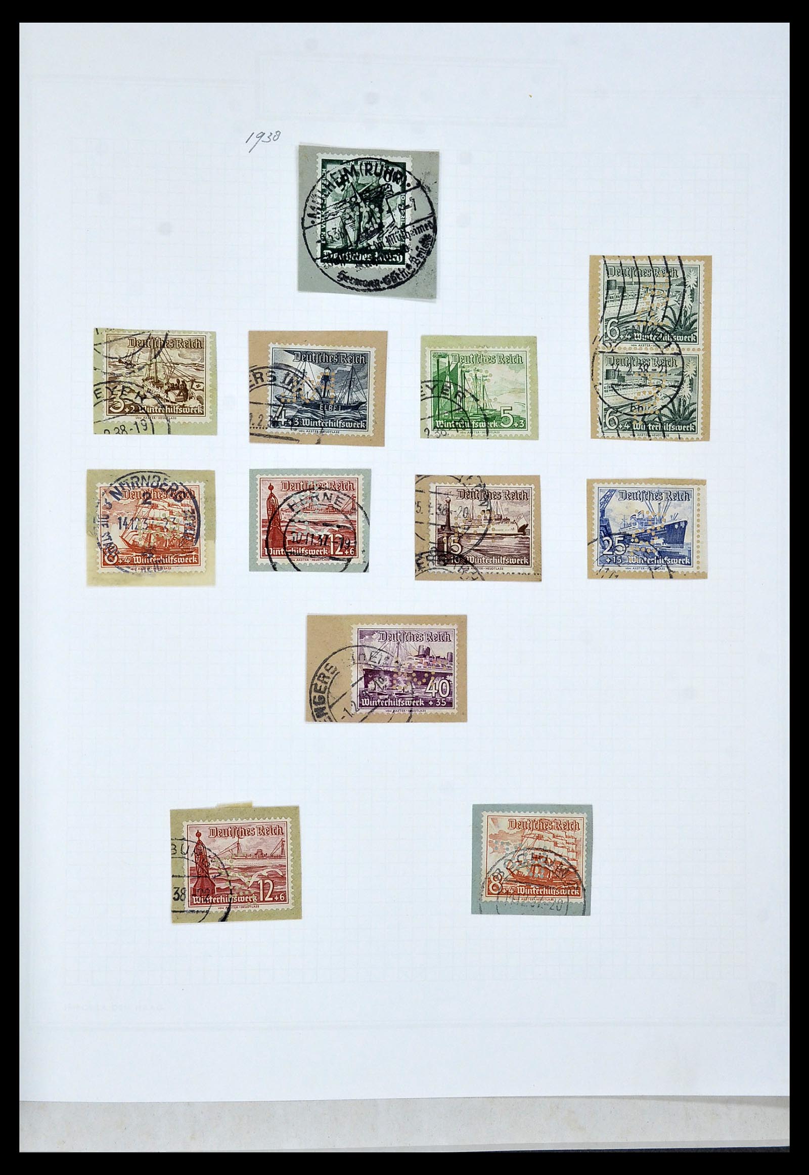 34429 007 - Stamp Collection 34429 German Reich POL perforations 1933-1938.