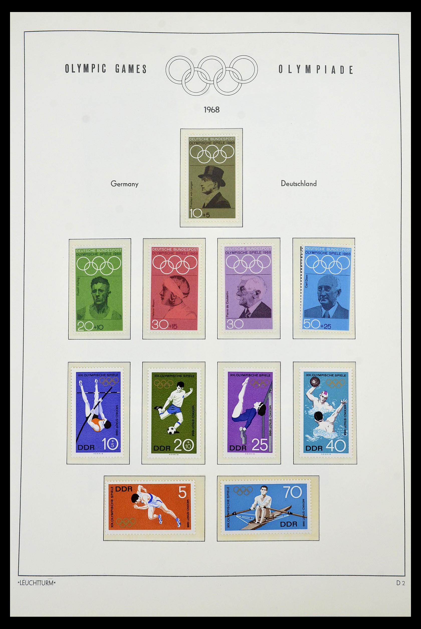34431 001 - Postzegelverzameling 34431 Olympische Spelen 1964-1968.