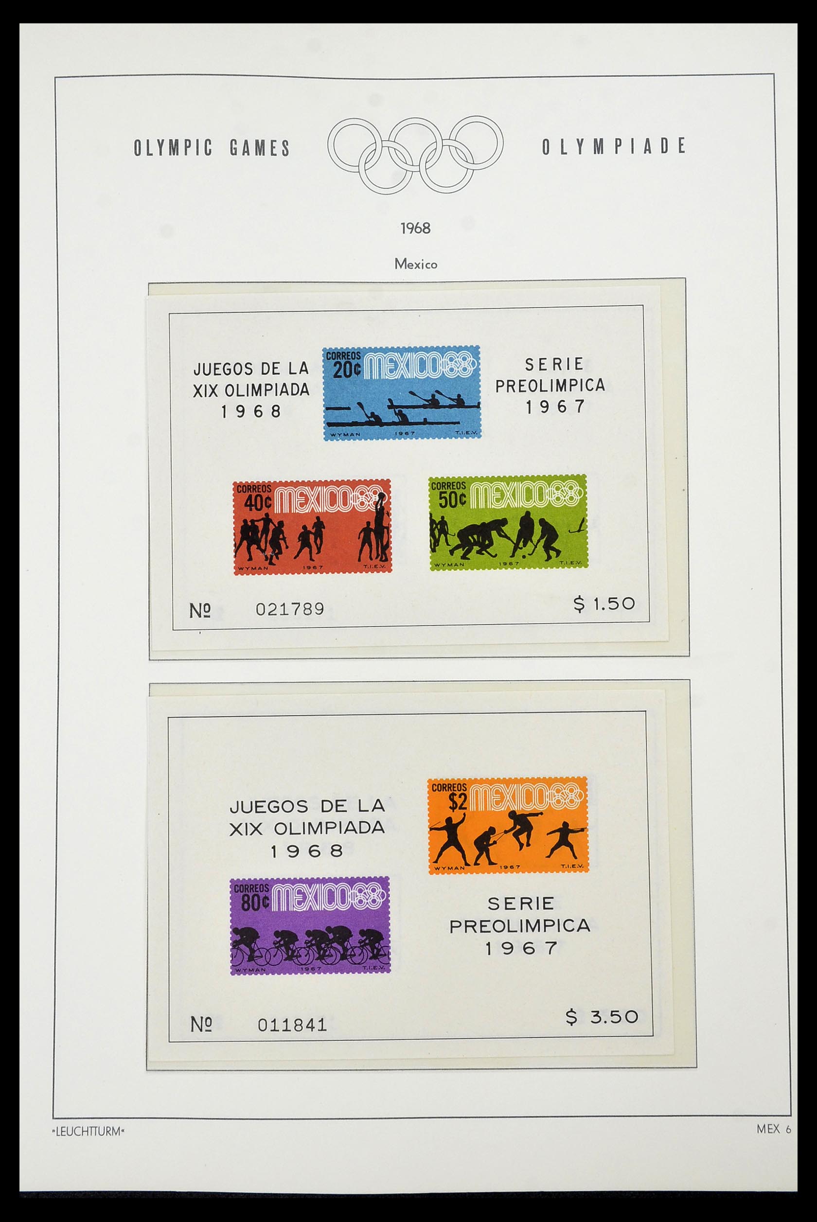 34431 044 - Postzegelverzameling 34431 Olympische Spelen 1964-1968.