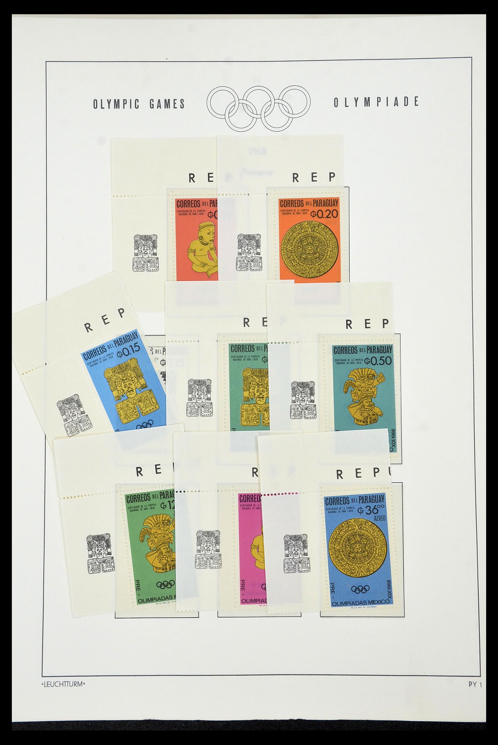 34431 080 - Postzegelverzameling 34431 Olympische Spelen 1964-1968.