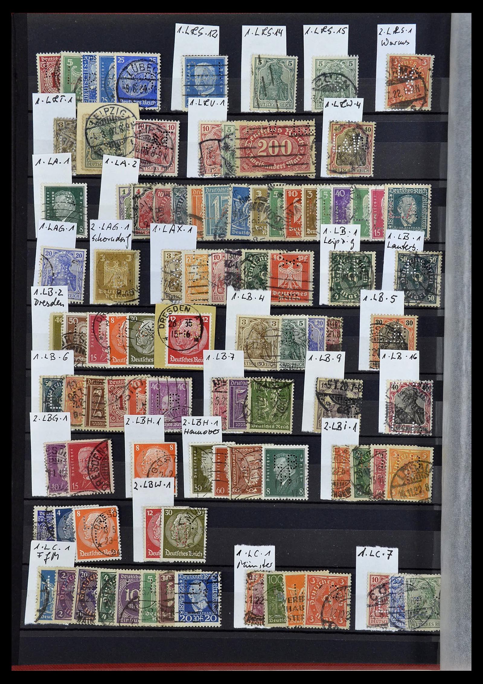 34432 002 - Stamp Collection 34432 German Reich perfins 1900-1933.