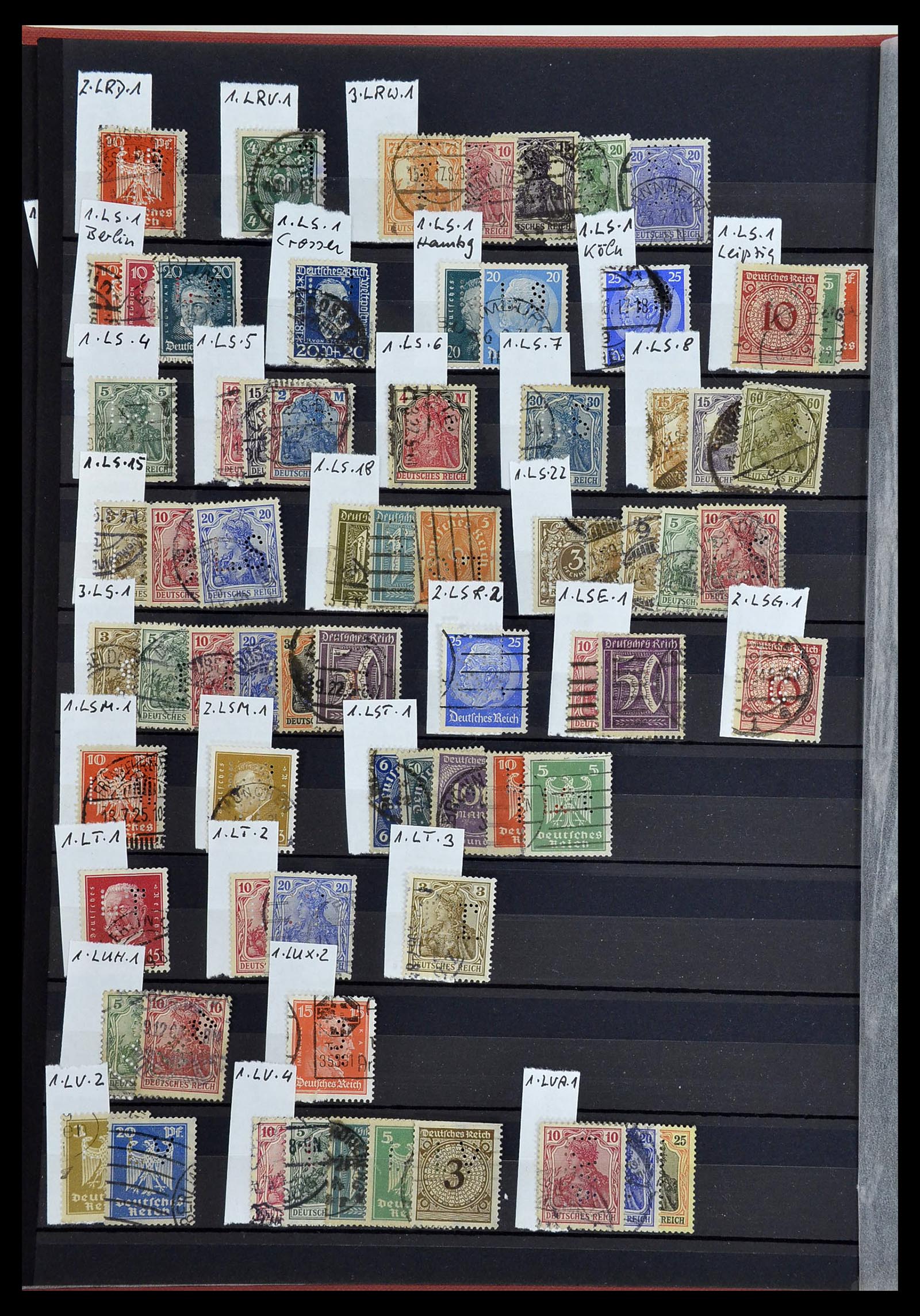 34432 006 - Stamp Collection 34432 German Reich perfins 1900-1933.