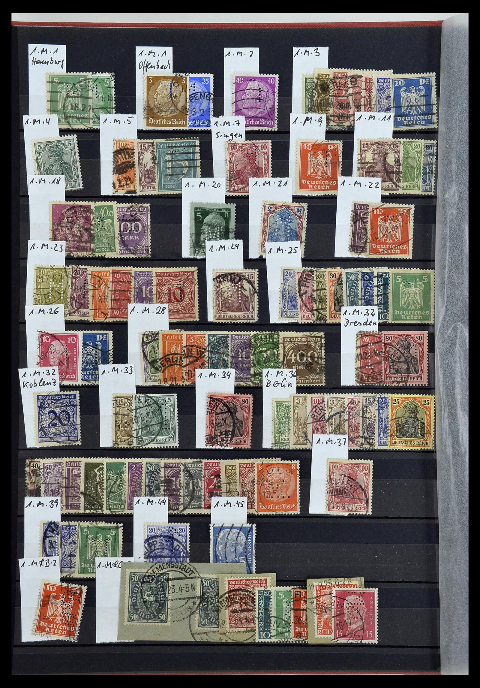34432 008 - Stamp Collection 34432 German Reich perfins 1900-1933.