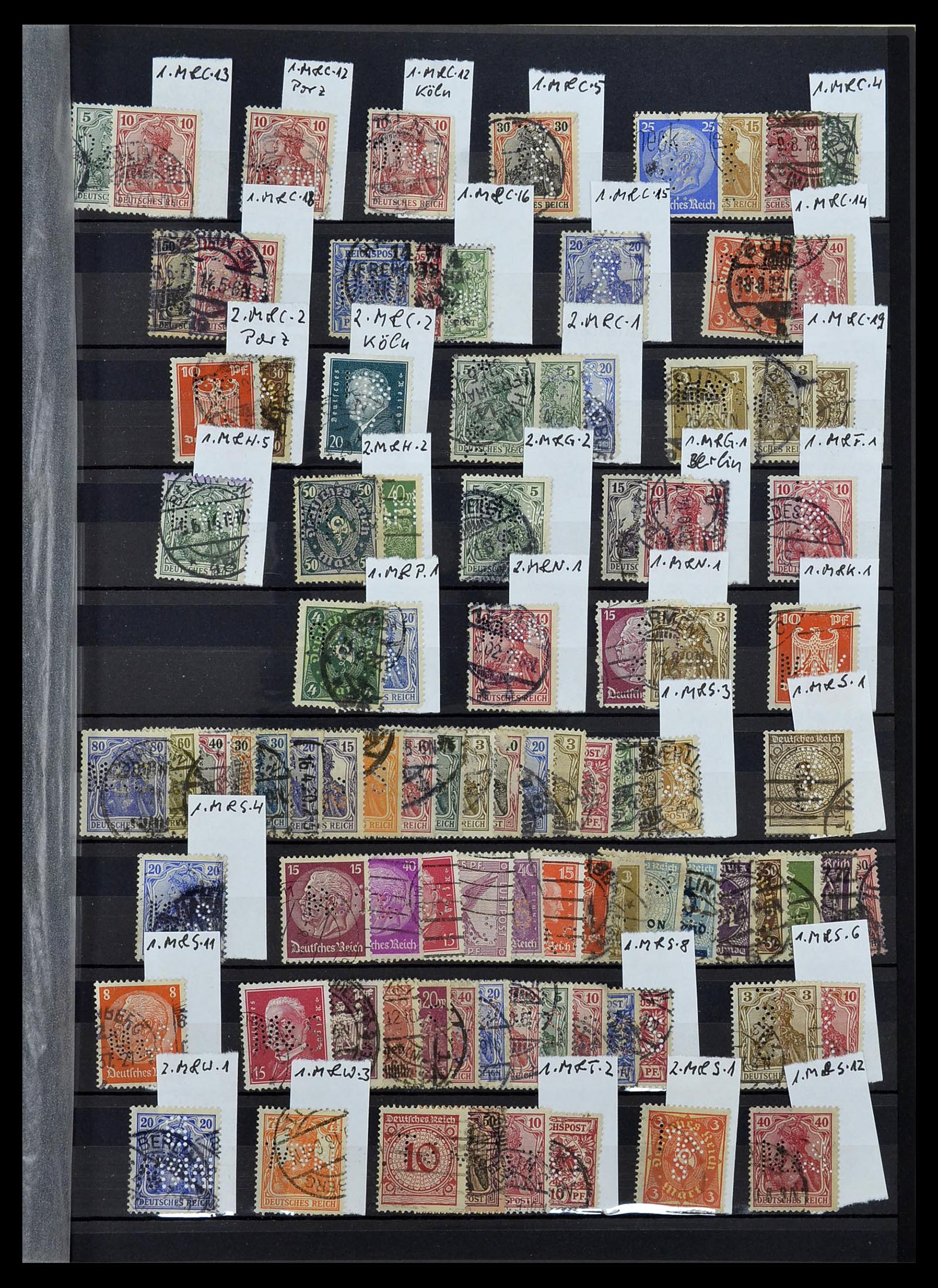 34432 009 - Stamp Collection 34432 German Reich perfins 1900-1933.