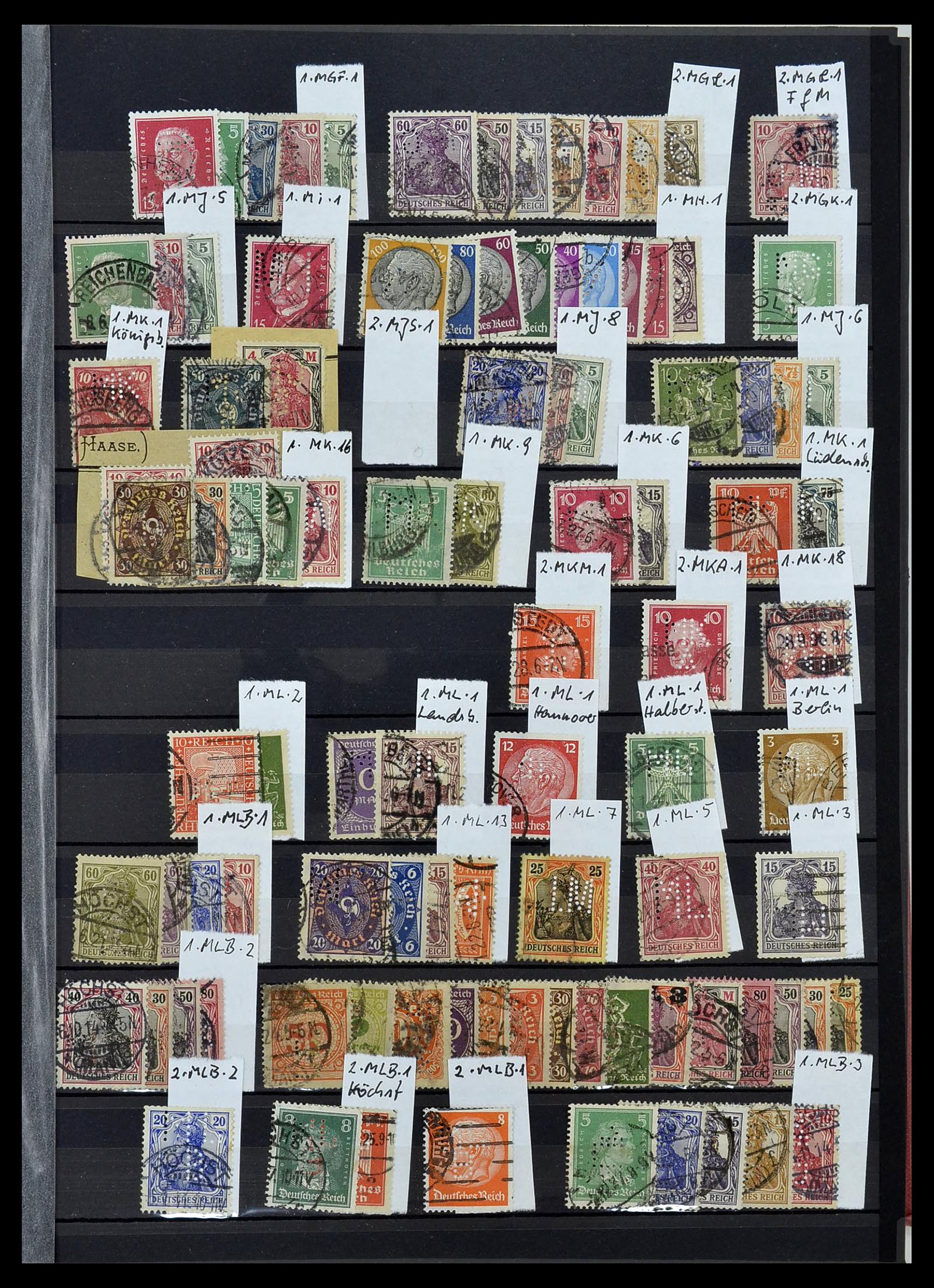 34432 013 - Stamp Collection 34432 German Reich perfins 1900-1933.