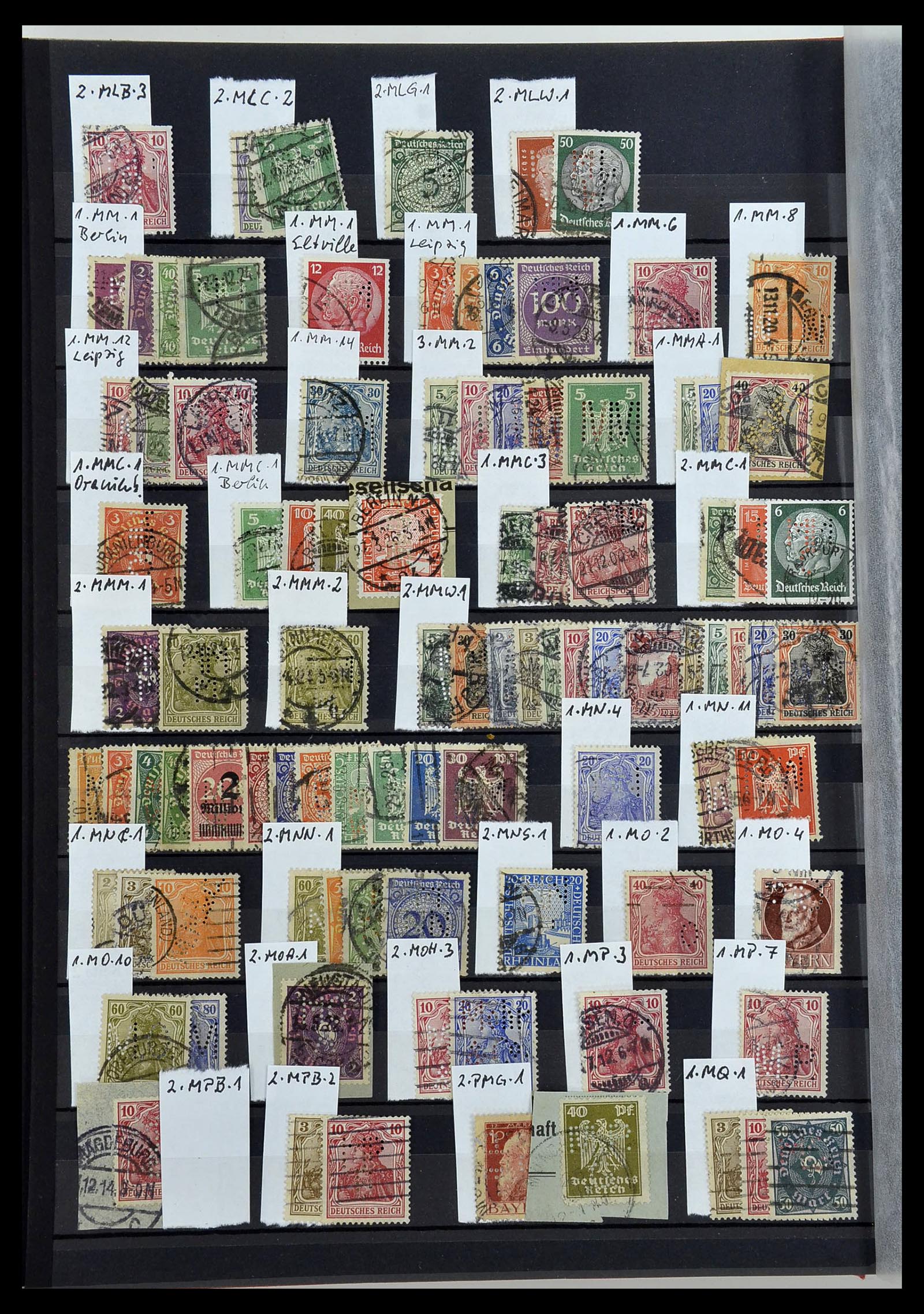 34432 014 - Stamp Collection 34432 German Reich perfins 1900-1933.